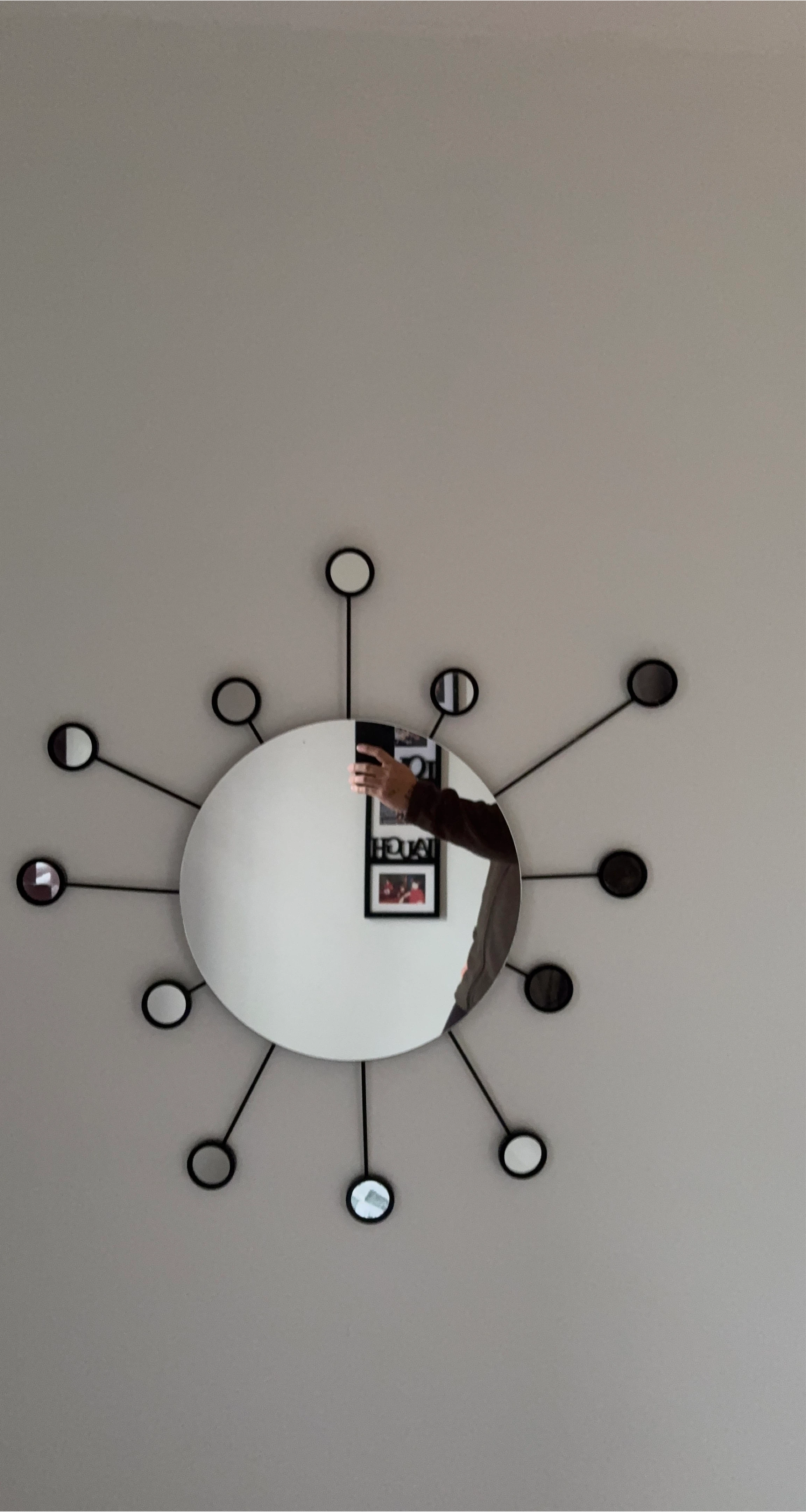 Sunburst Wall Mirror with Black Accents
