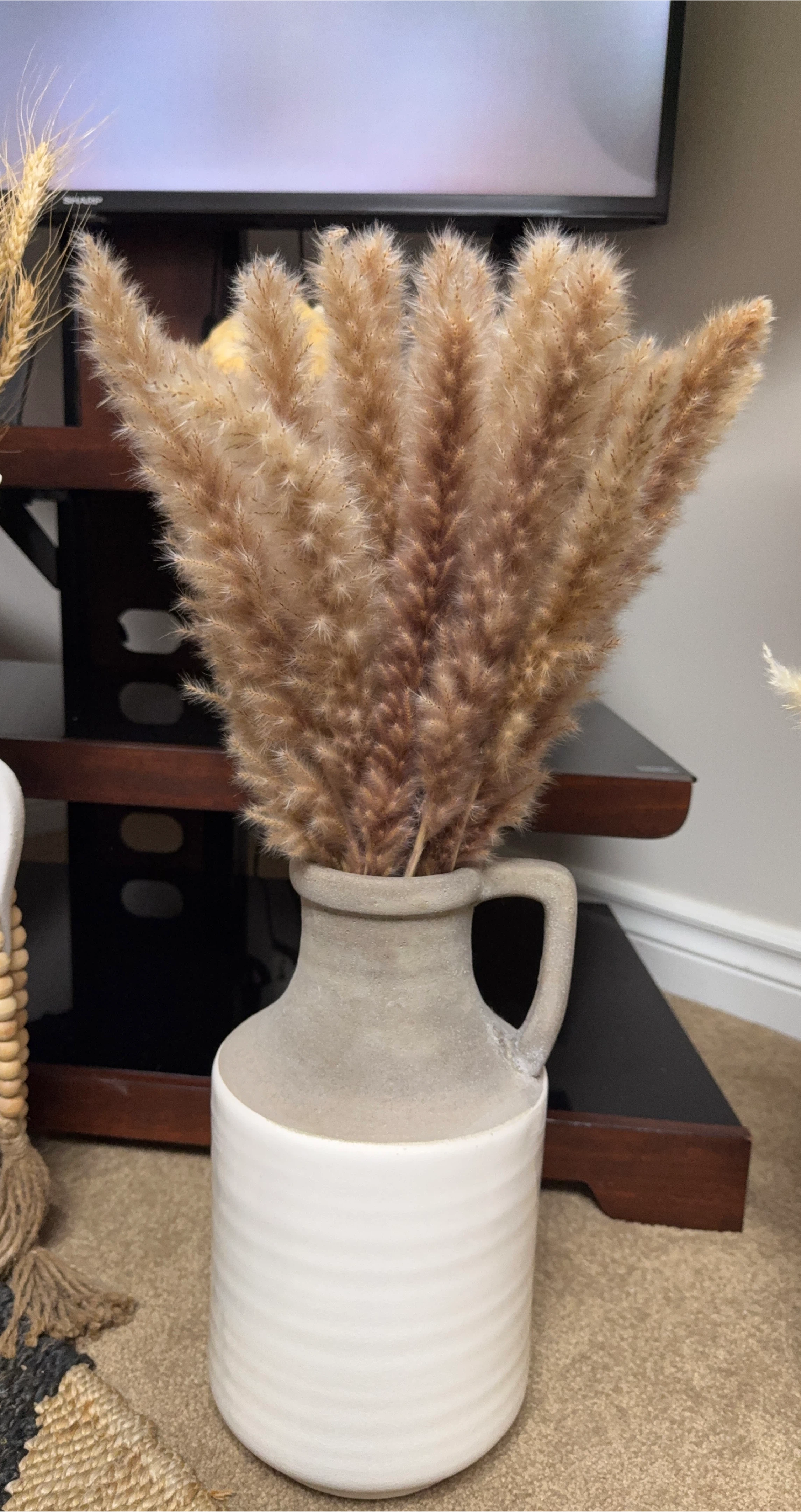 Pampas Grass Arrangement in Ceramic Vase