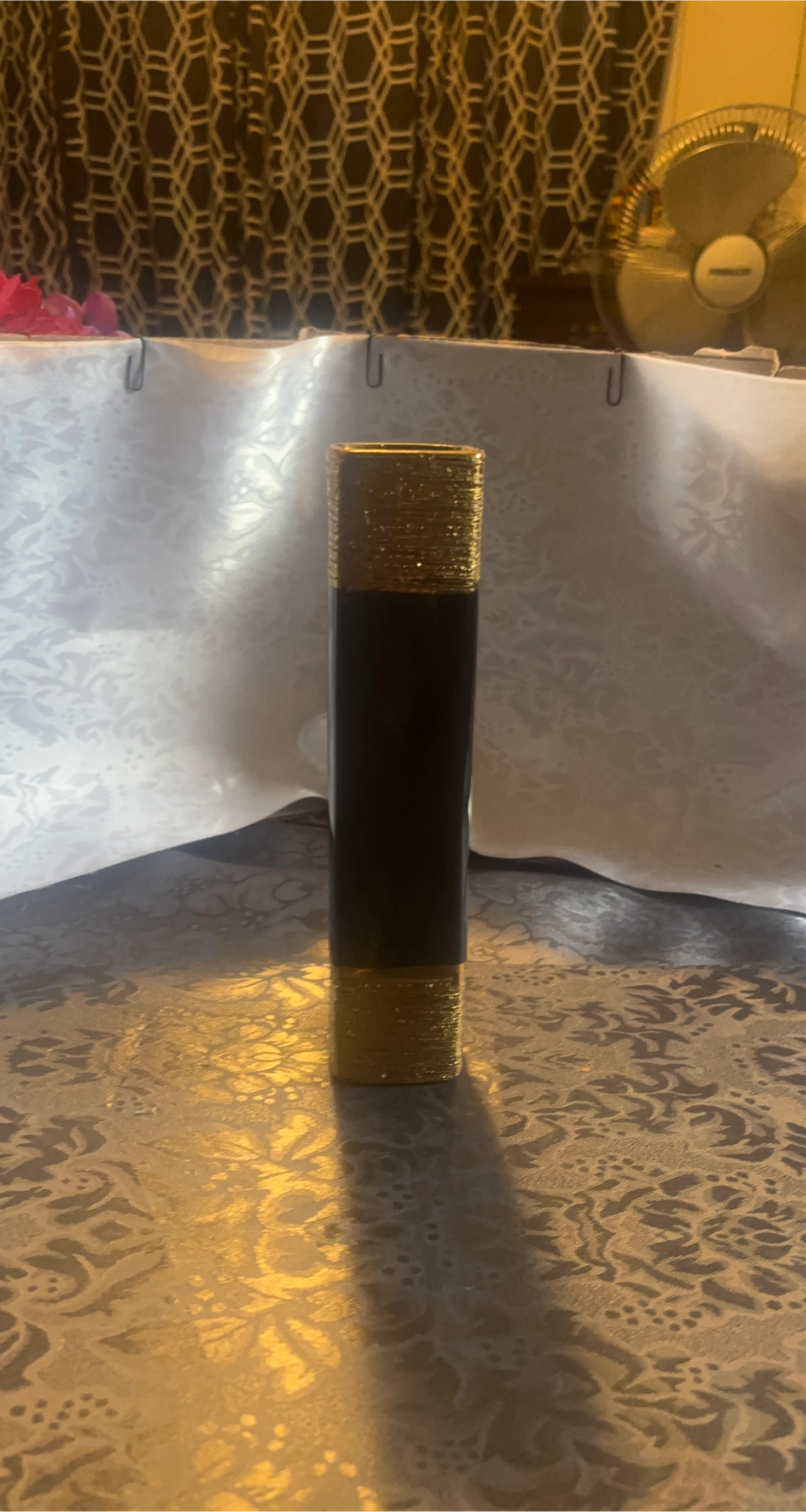 Gold and Black Decorative Vase
