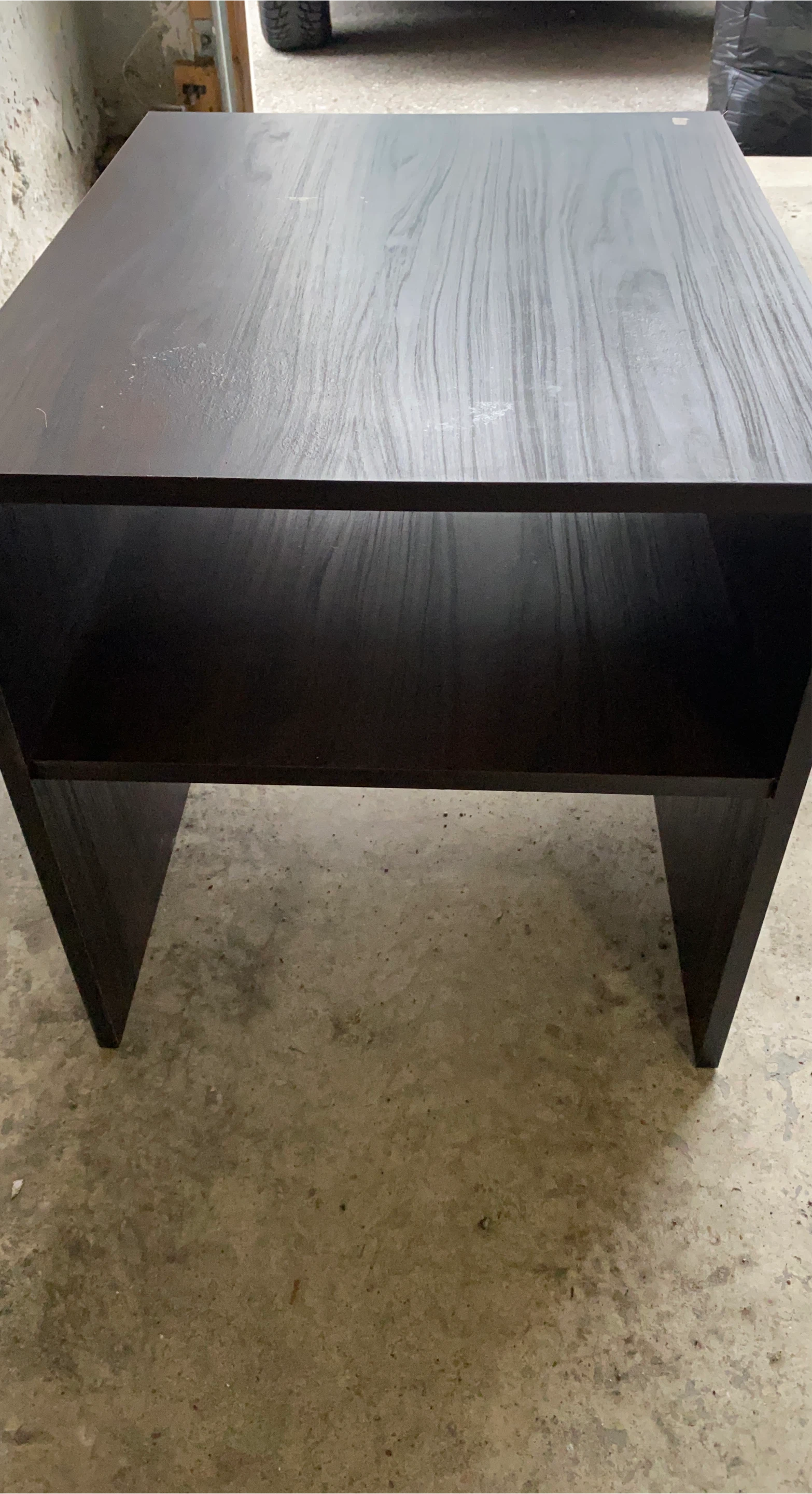 Dark Wood Finish Coffee Table with Shelf