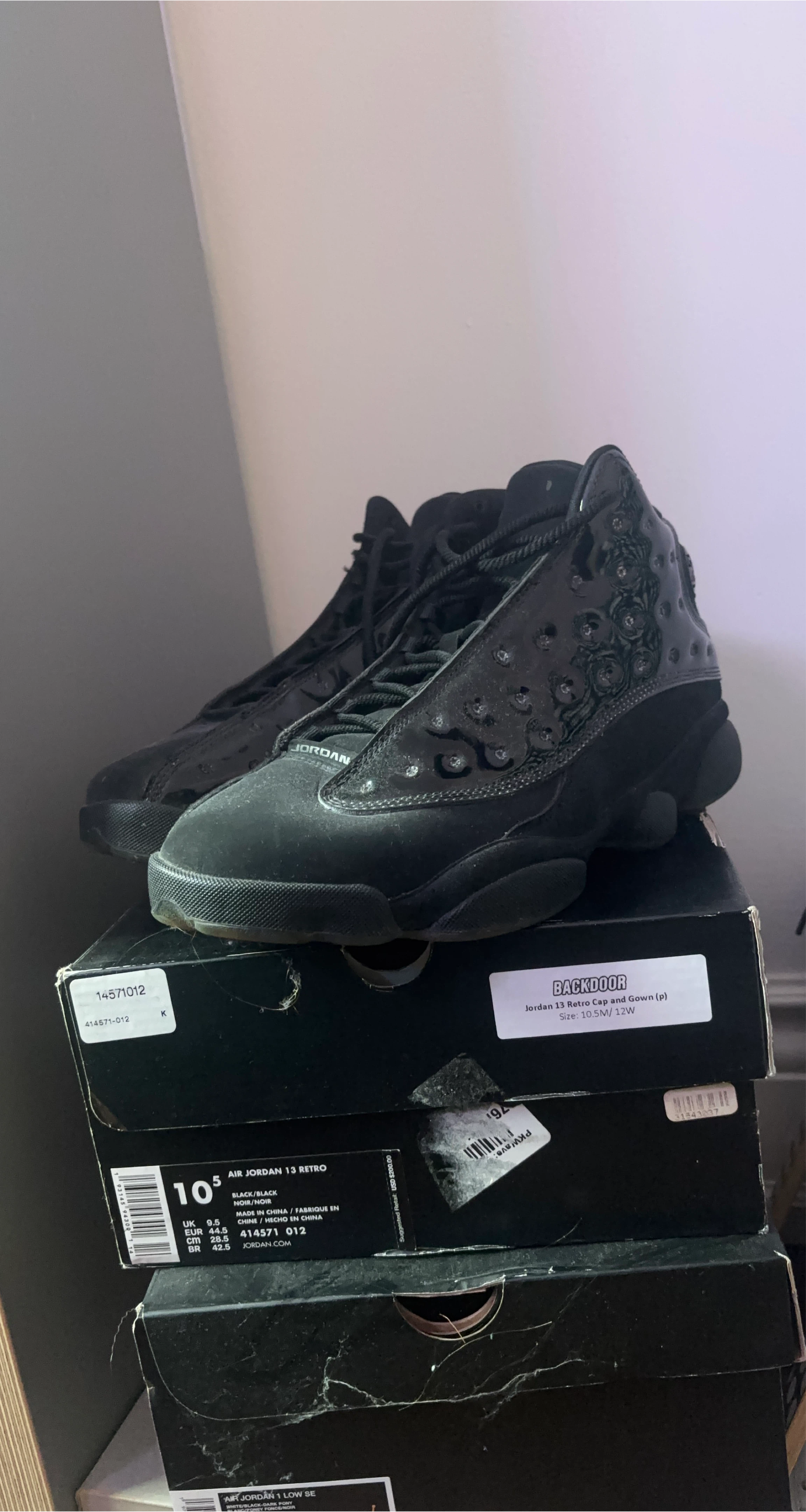 Jordan 13 Retro Cap and Gown (p) Black/Black