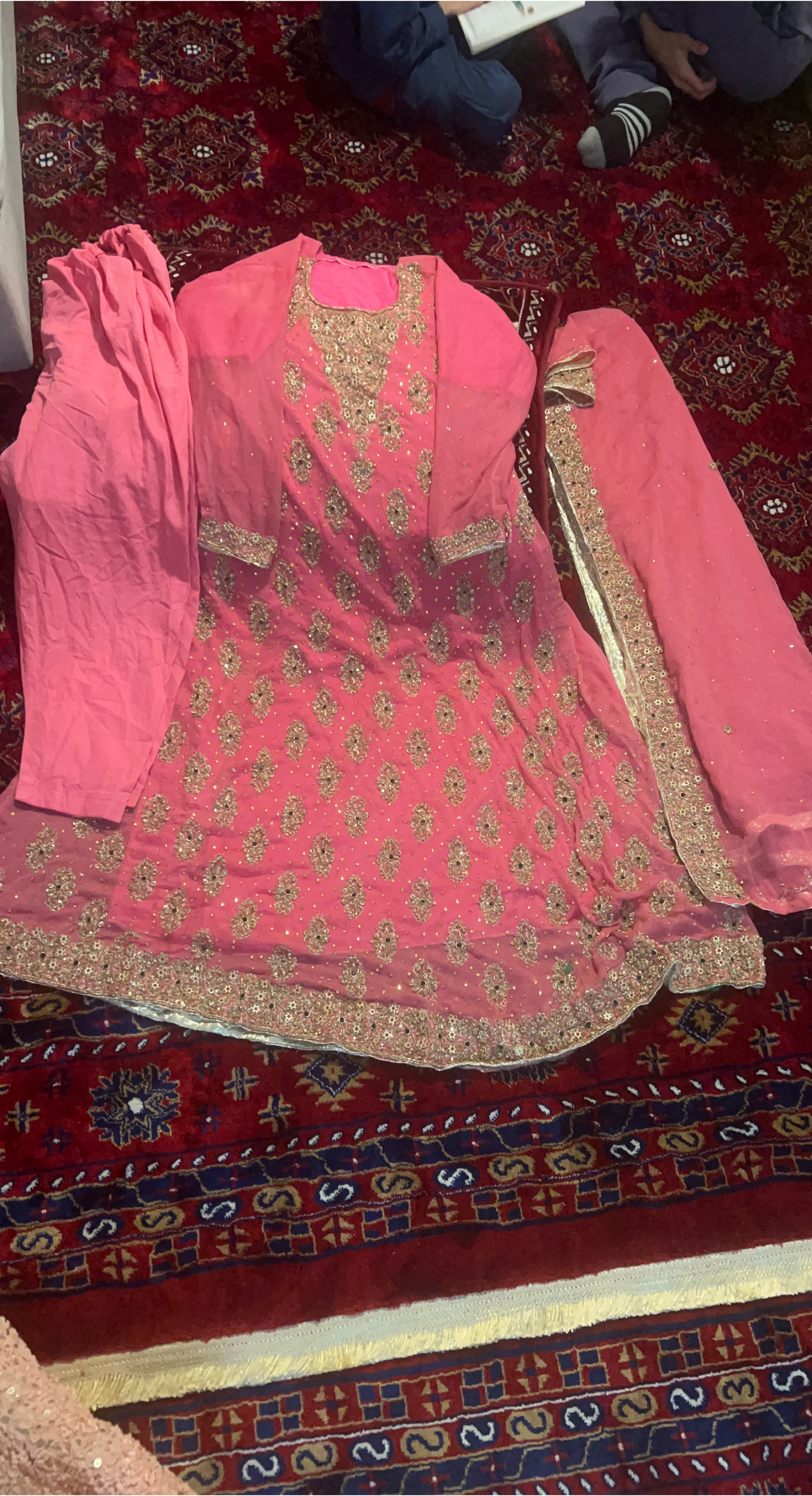 Pink Embroidered Salwar Kameez with Dupatta