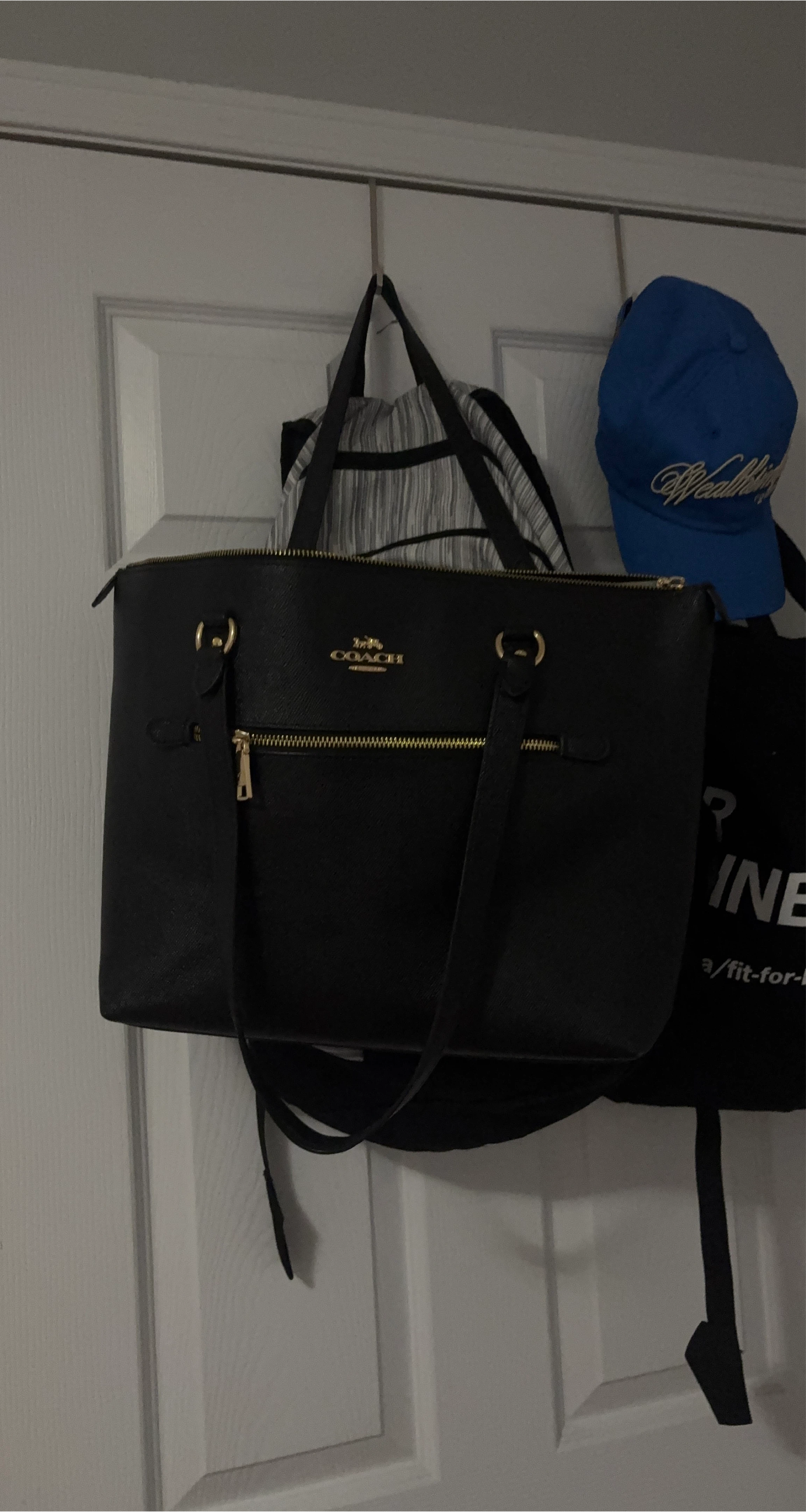 Coach Black Leather Tote Bag