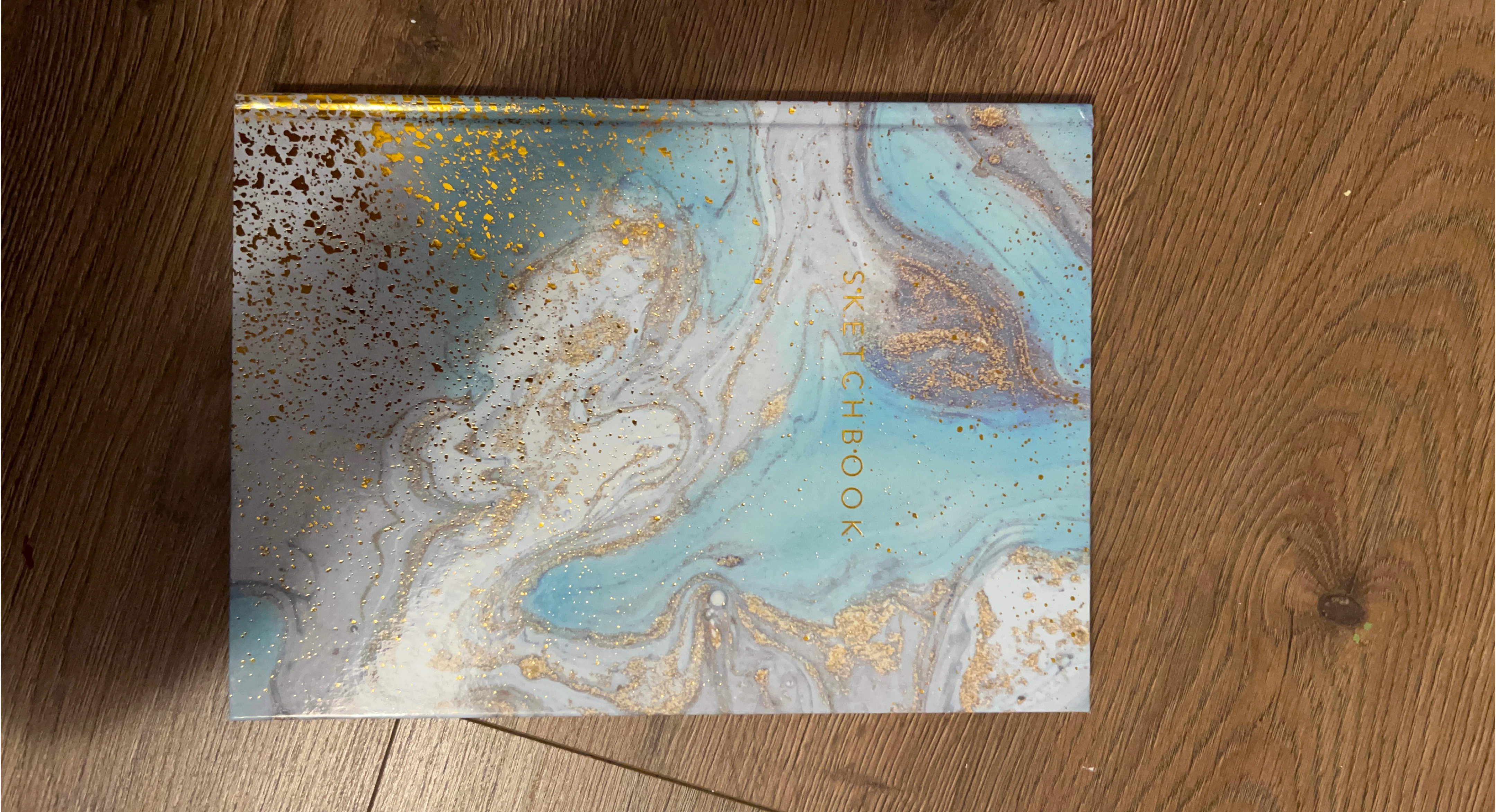 Sketchbook - Blue and Gold Marble Design