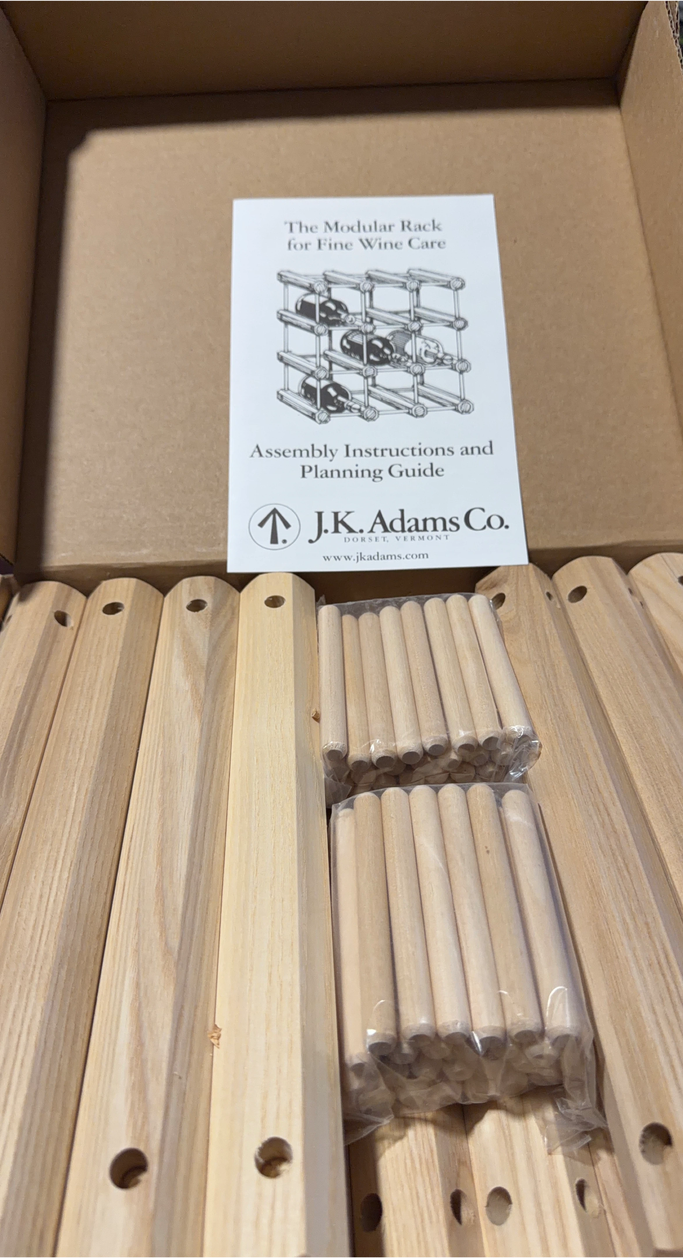 J.K. Adams Co. 12 Bottle Wooden Wine Rack Builders Pack