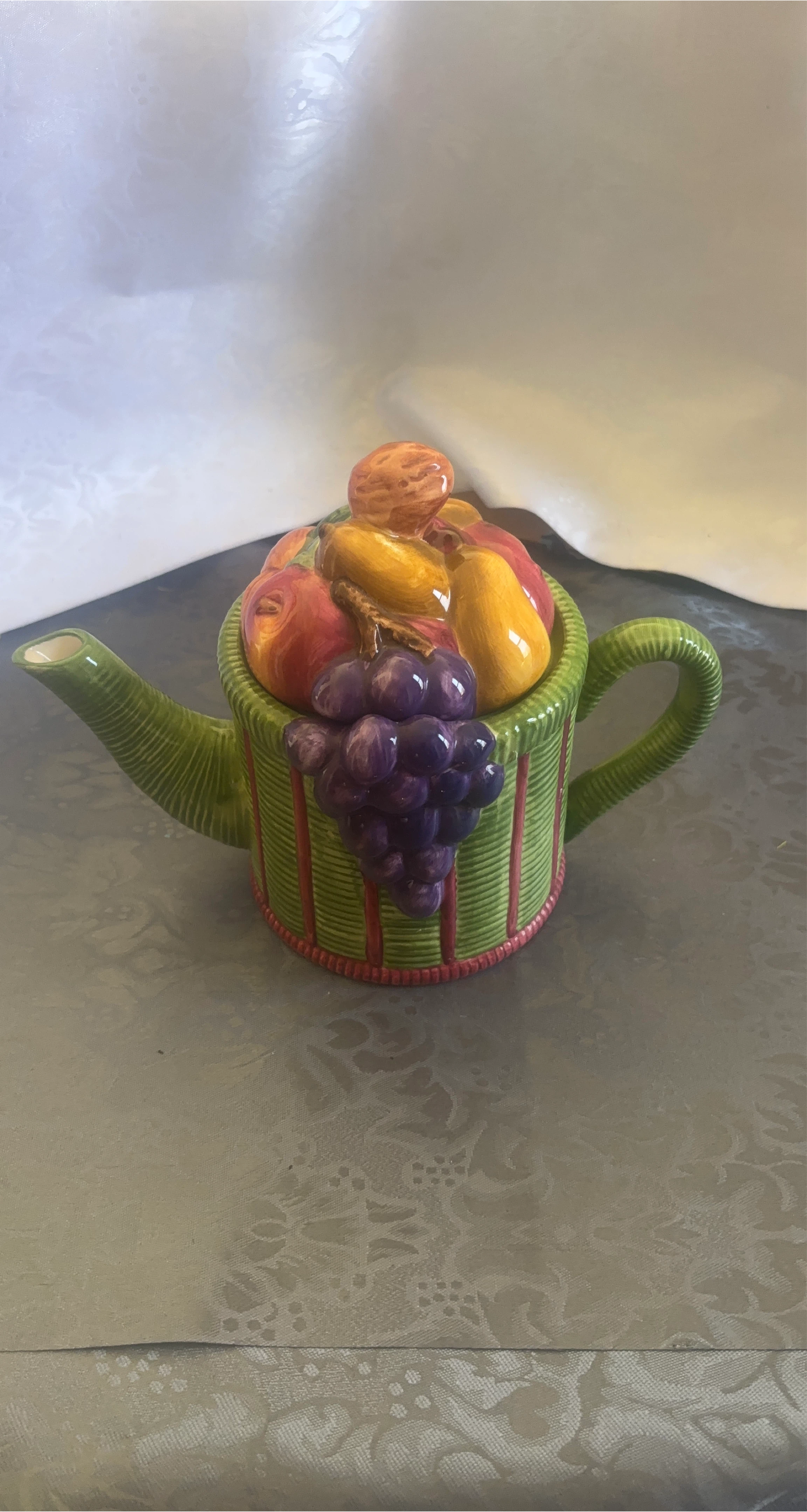 Fruit Basket Ceramic Teapot