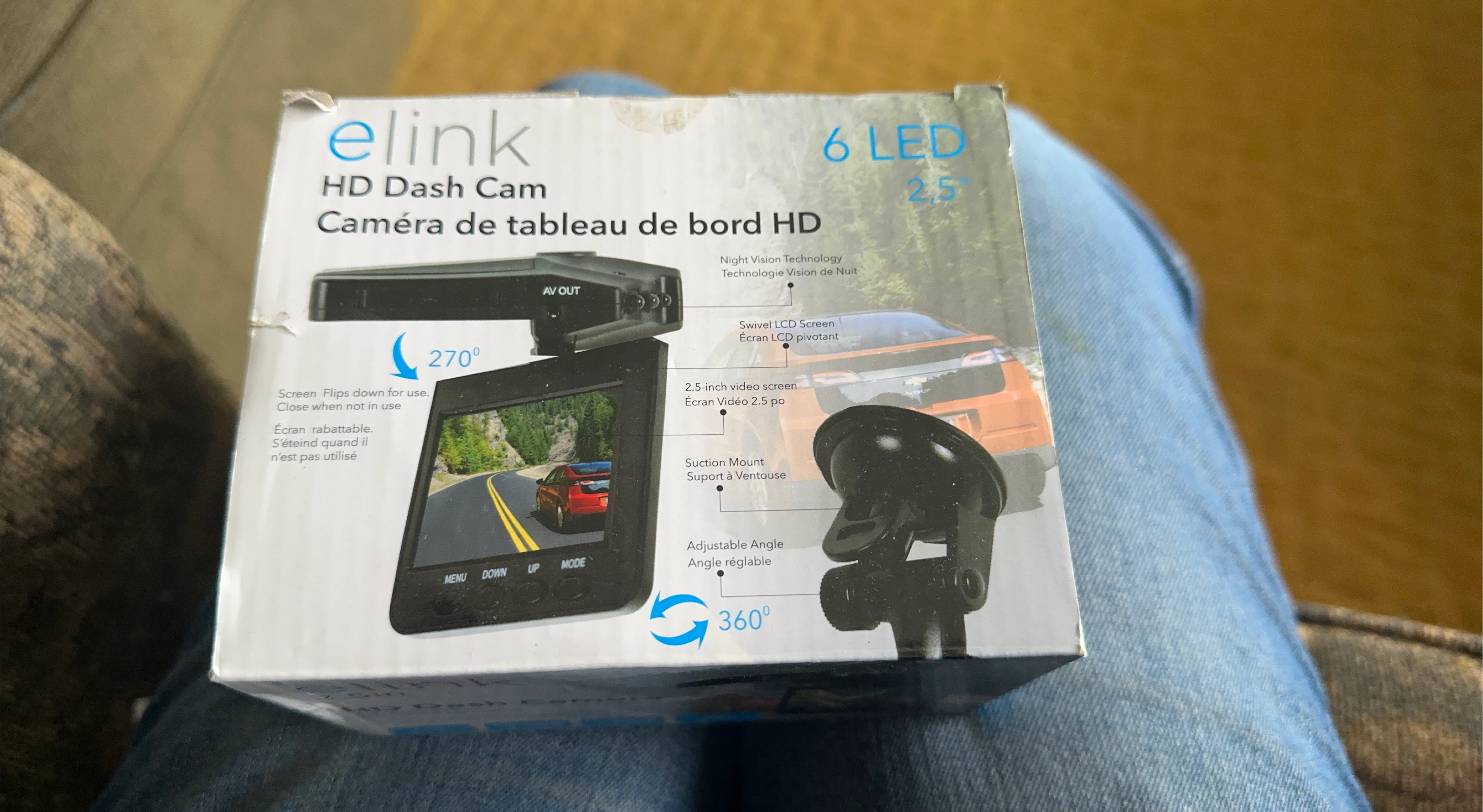 elink HD Dash Cam with 2.5-inch Swivel Screen