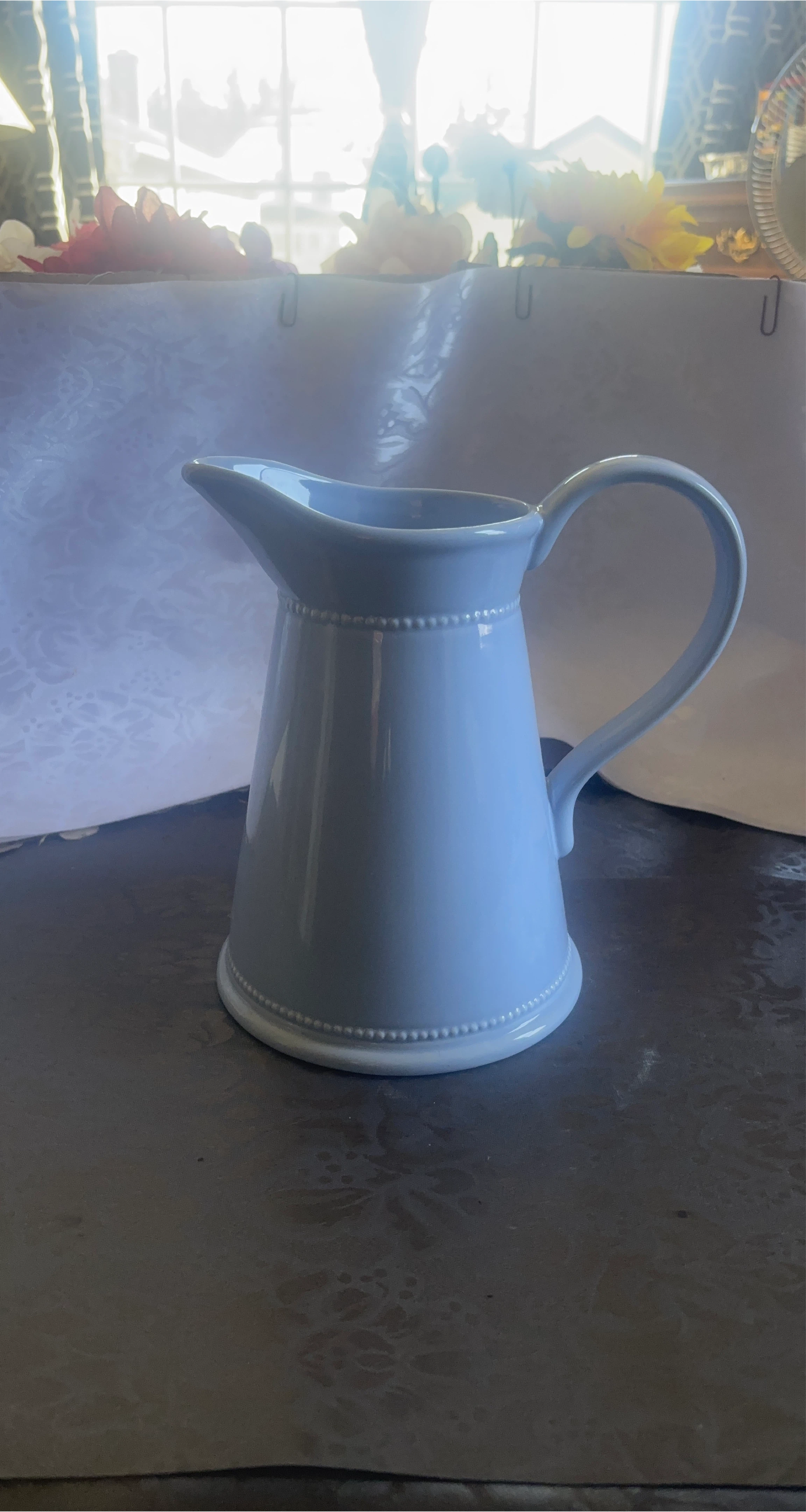 Light Blue Ceramic Pitcher