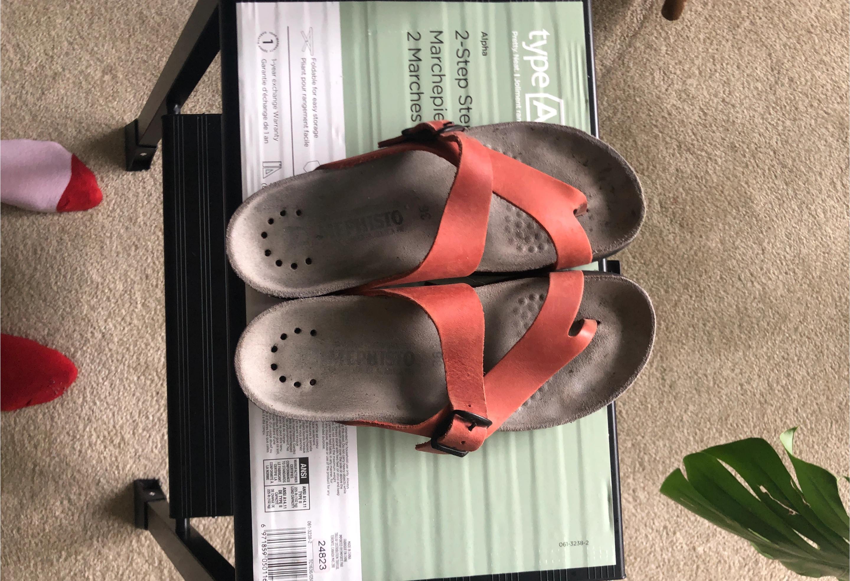 Mephisto Red Leather Strappy Sandals - Size 36