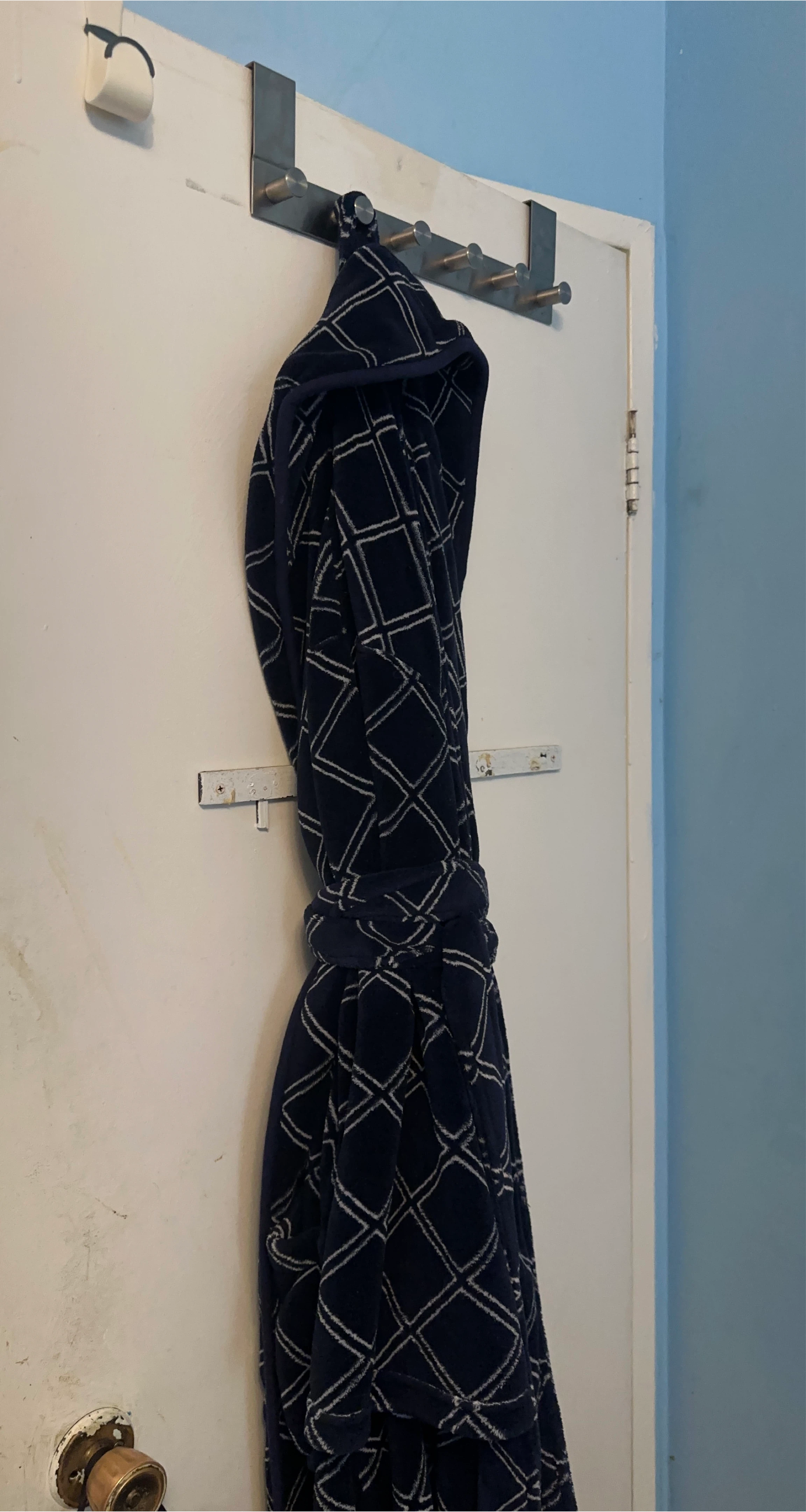 Dark Blue Robe with White Diamond Pattern