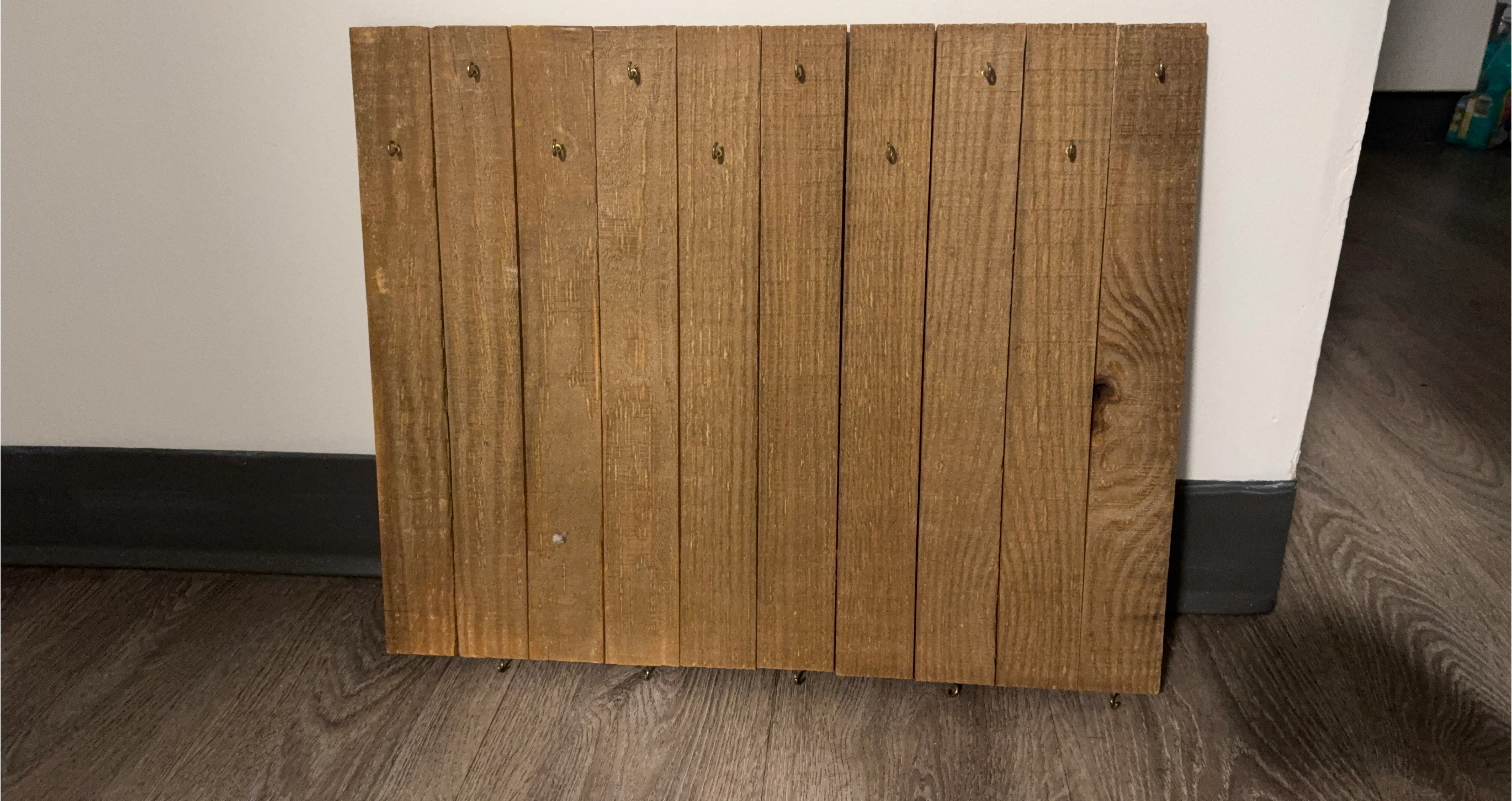 Rustic Wood Wall Organizer with Hooks