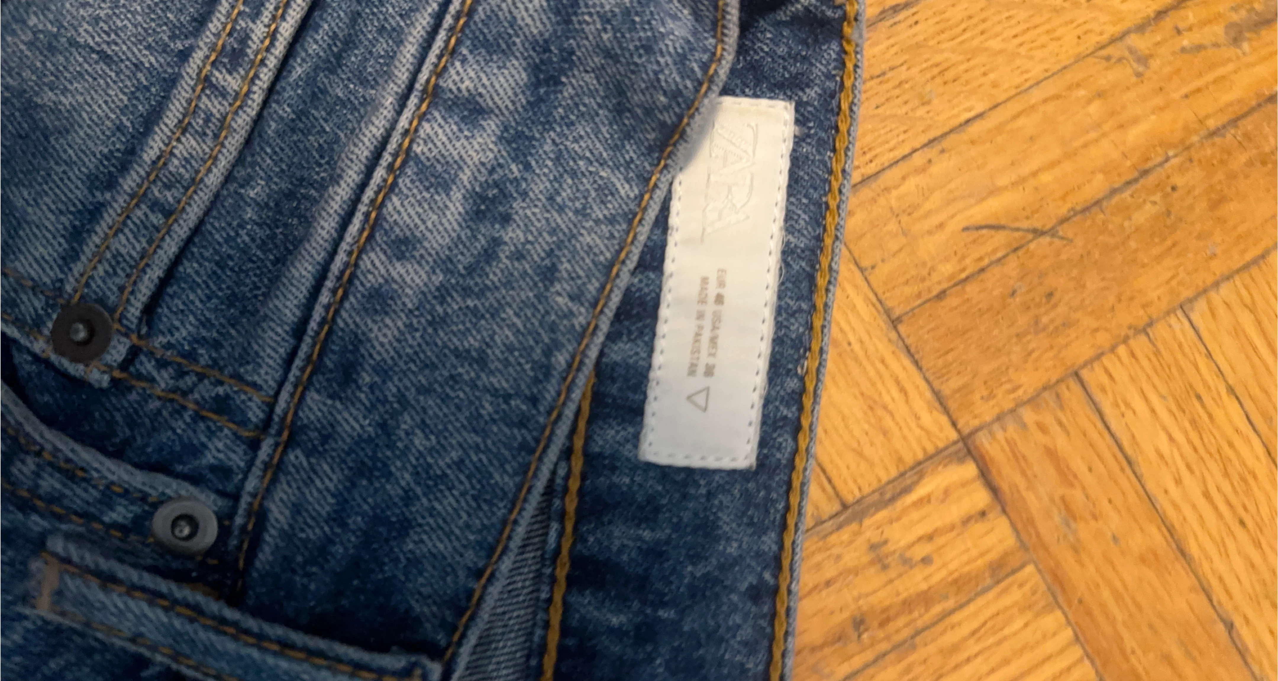 Zara Blue Wash Denim Jeans jorts