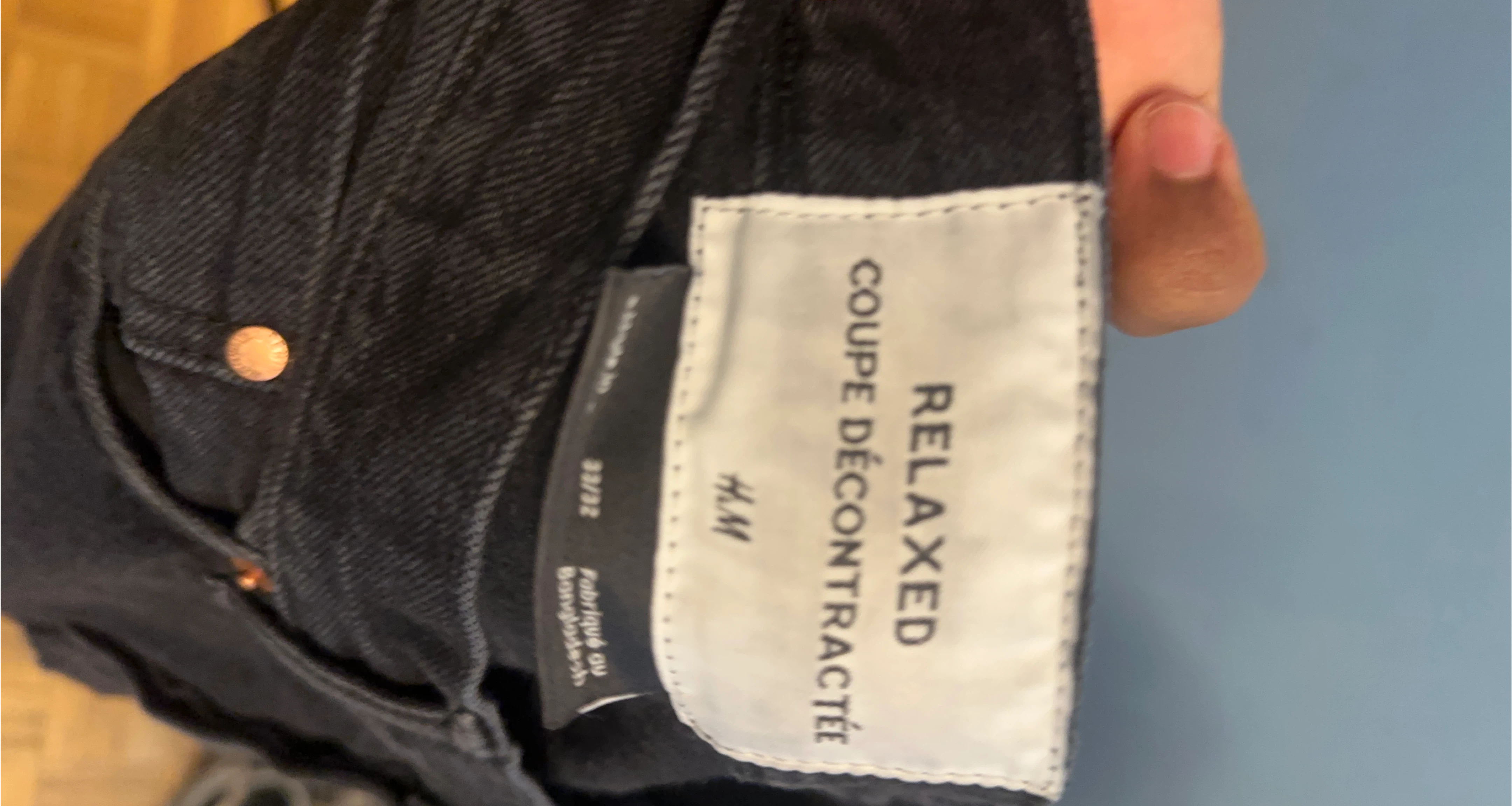 H&M Relaxed Fit Black Denim Jeans