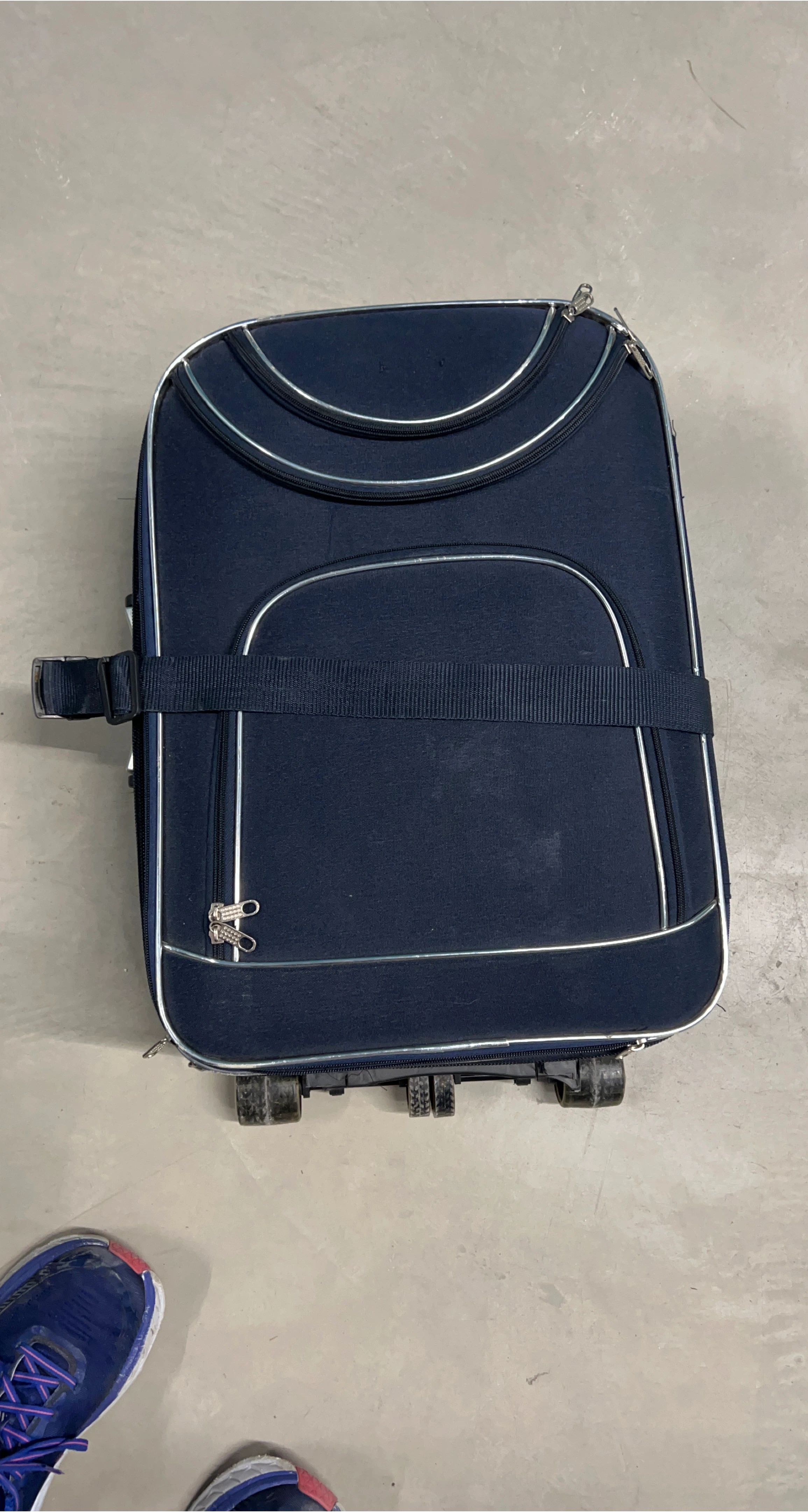 Navy Blue Soft-Sided Spinner Suitcase