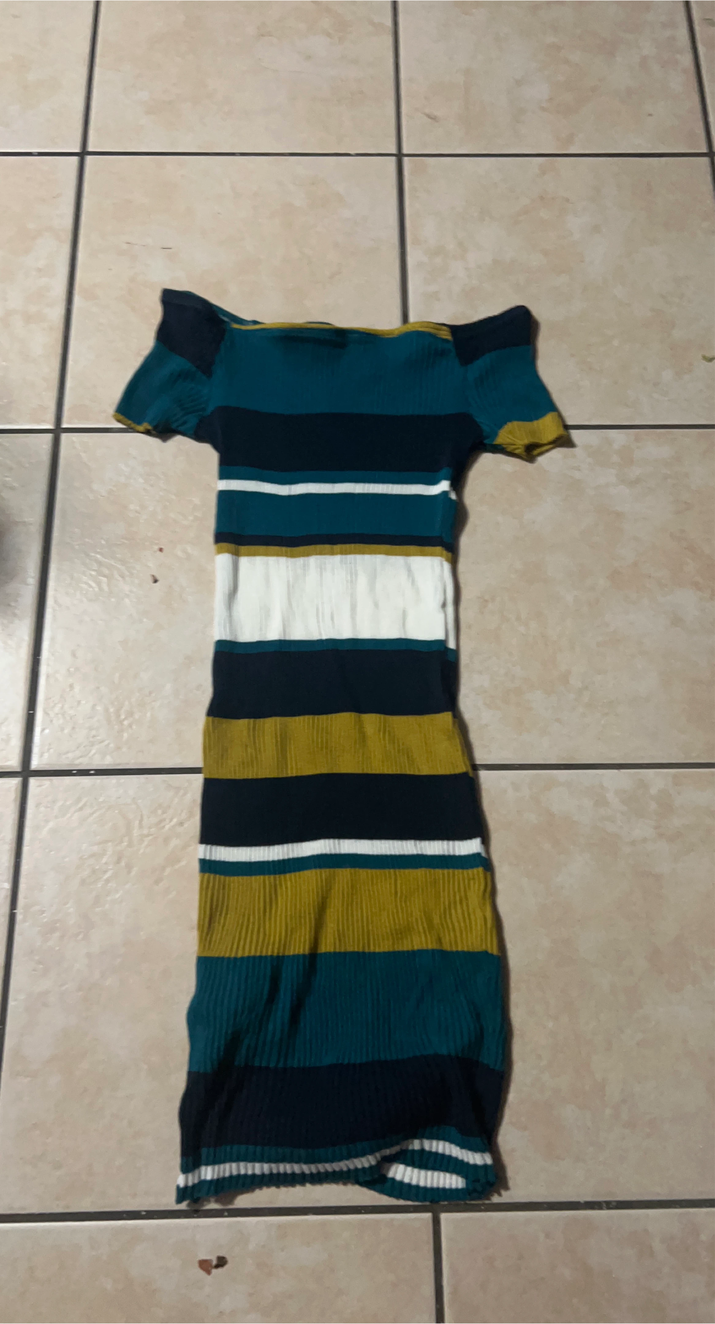 Striped Off-the-Shoulder Dress