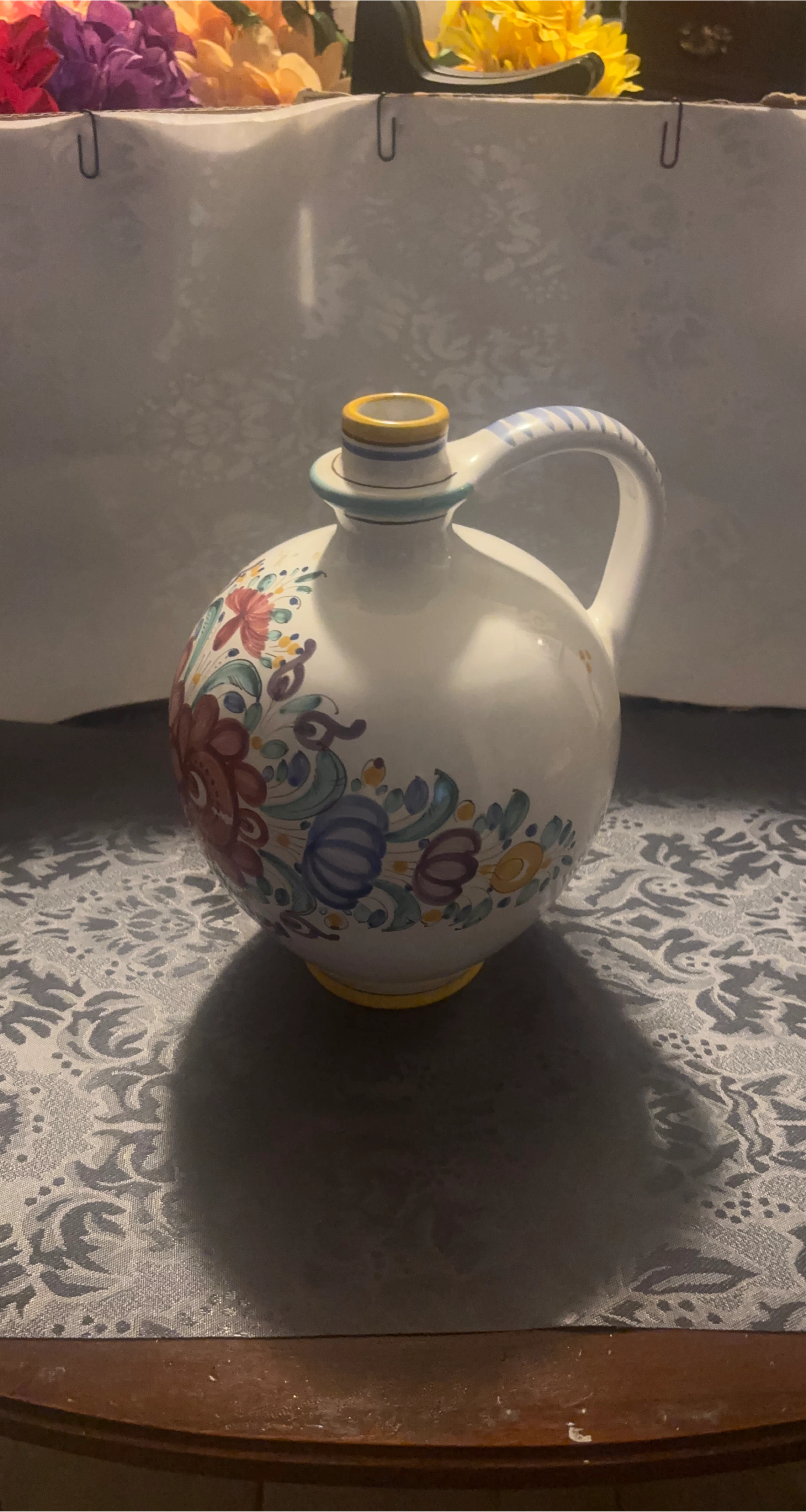 Decorative Ceramic Jug with Floral Design