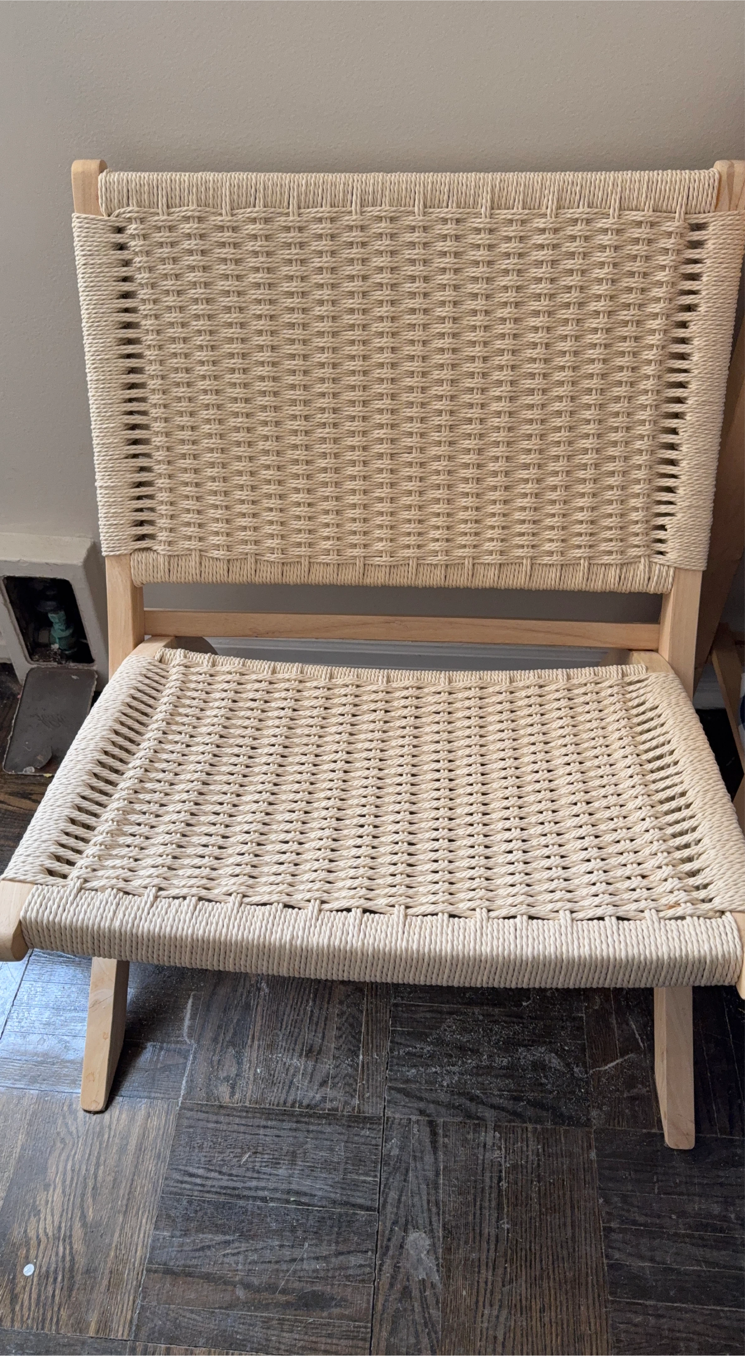 Woven Accent Chair with Wood Frame