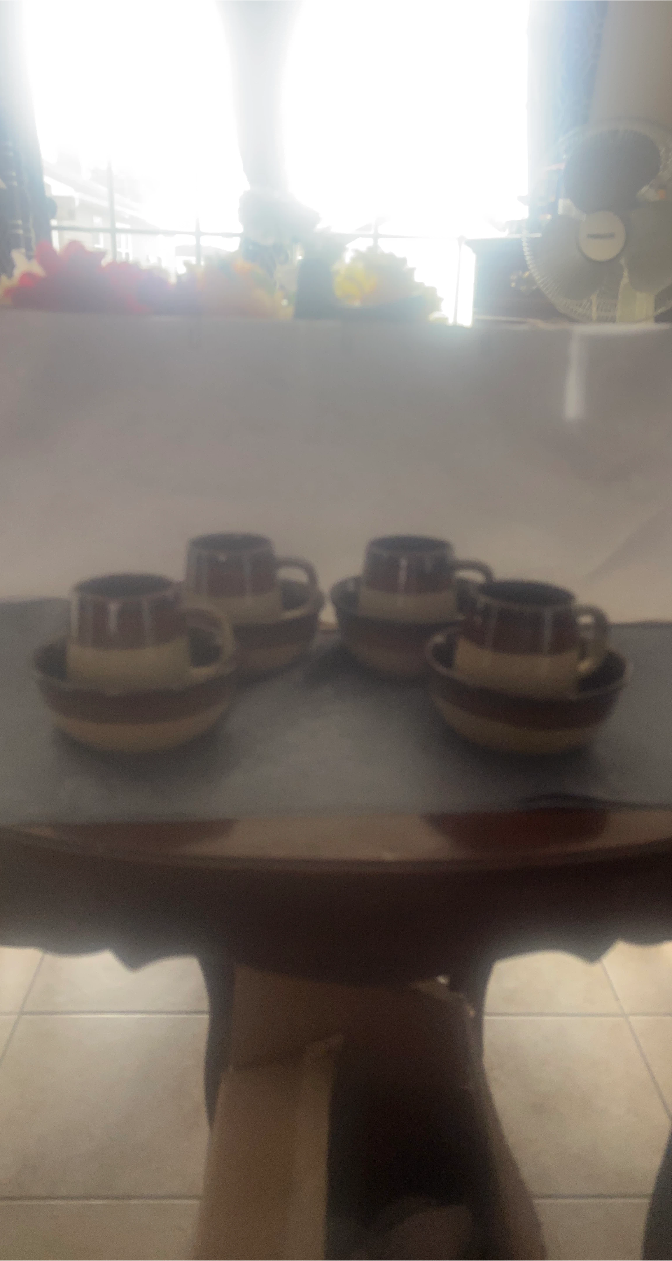 Set of 4 Coffee Cups and Saucers