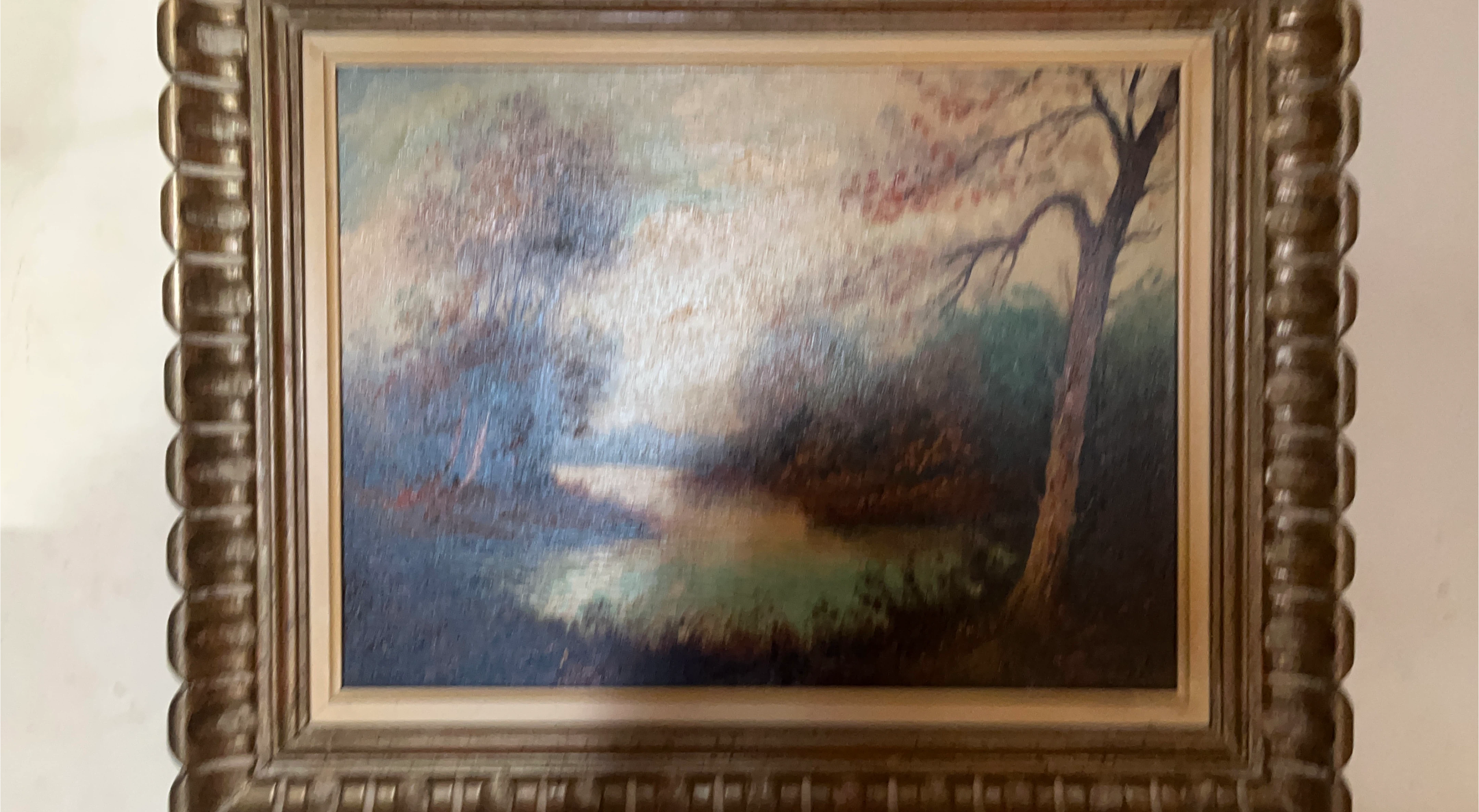 Framed Landscape Oil Painting