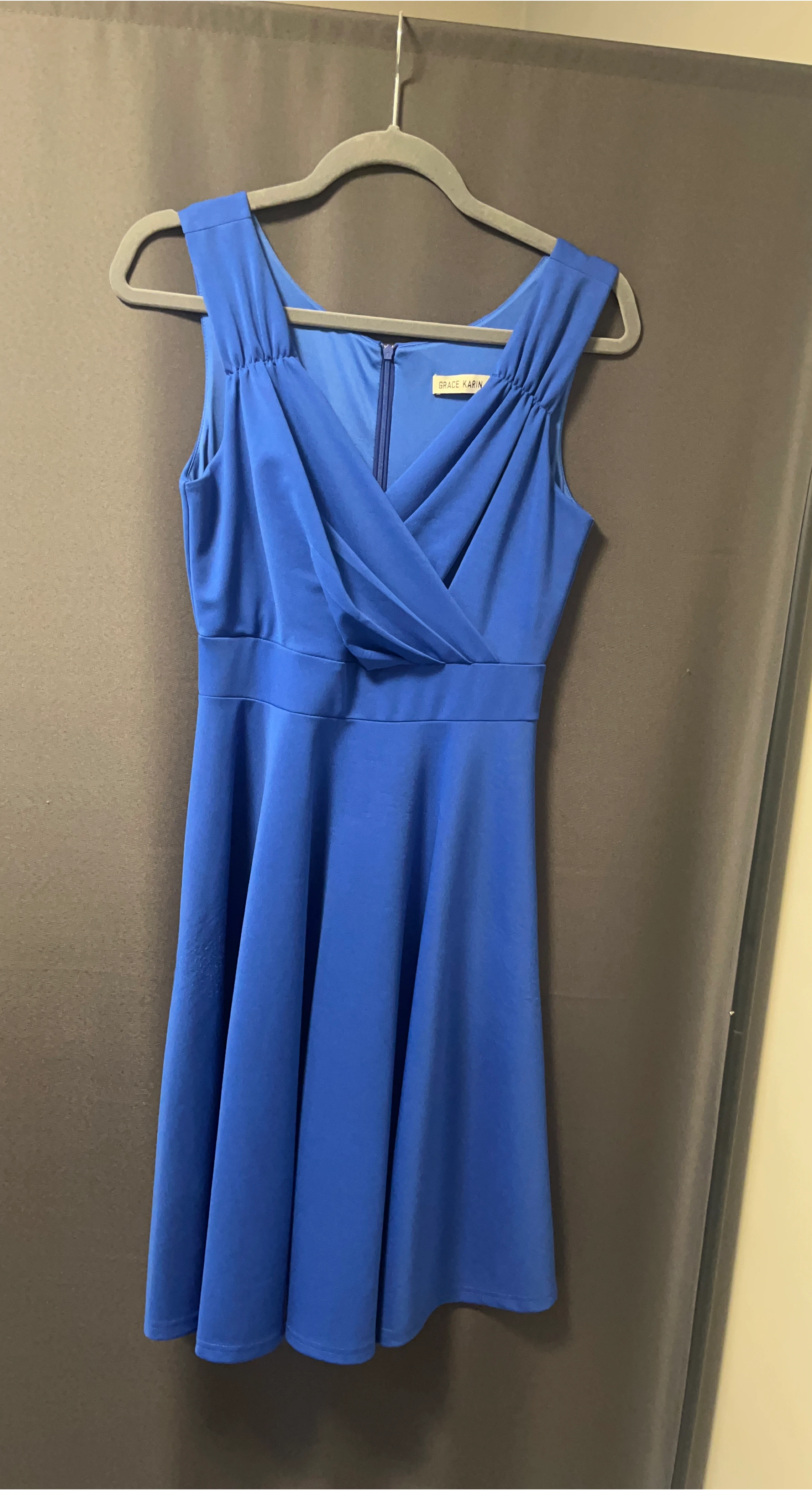 Grace Karin Blue Sleeveless A-Line Dress