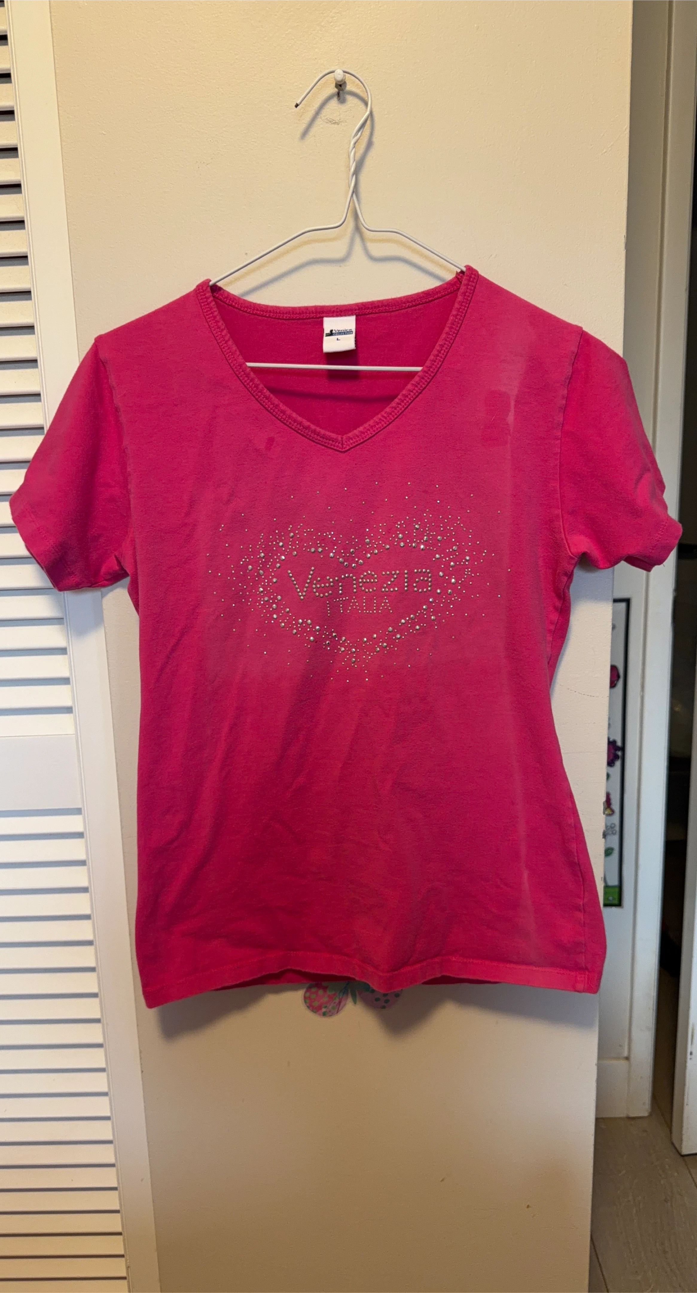 Pink Venezia Italia T-Shirt Size Large