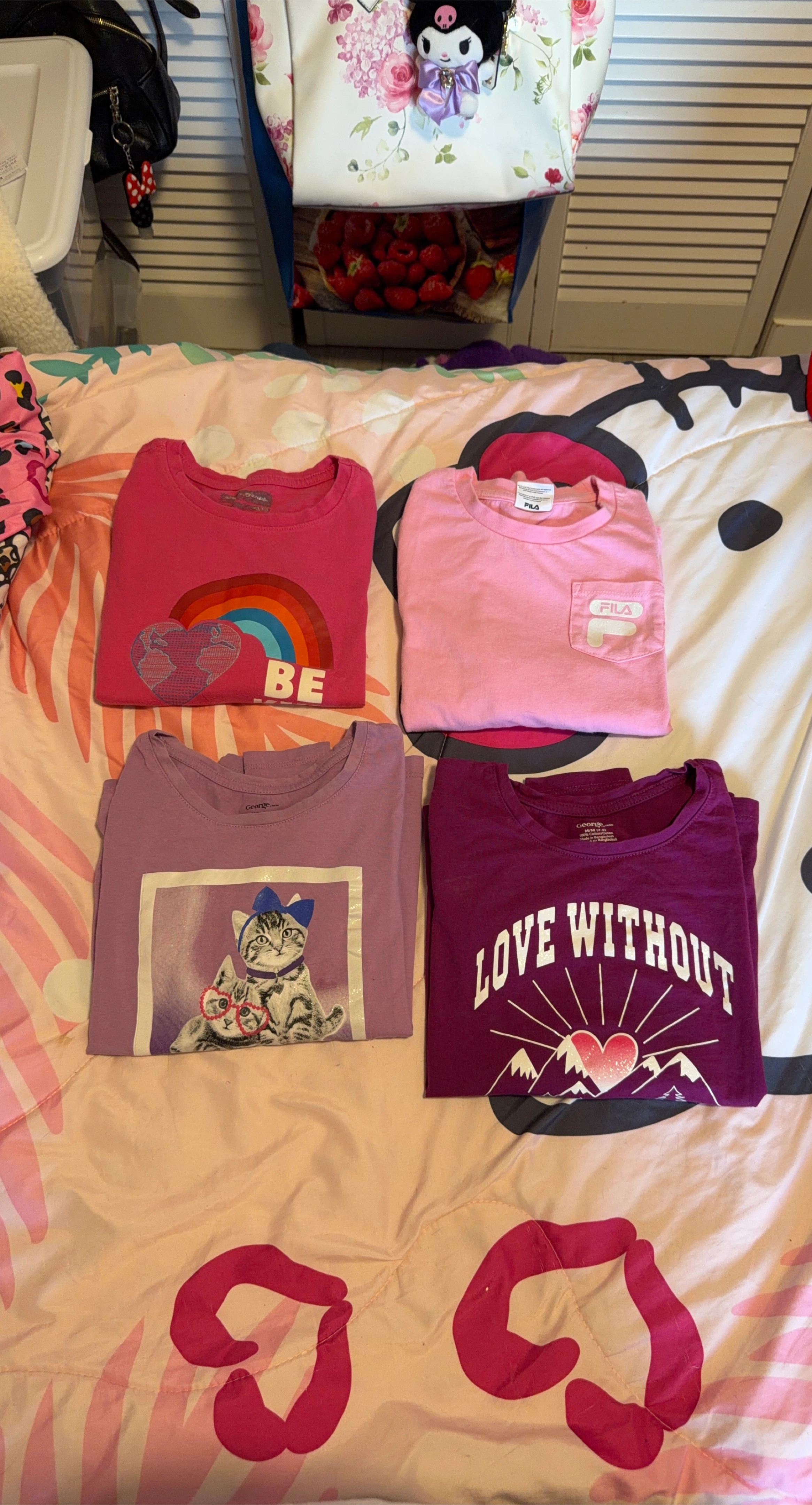 Bundle of 4 Girls' T-Shirts Size Medium (7-8)