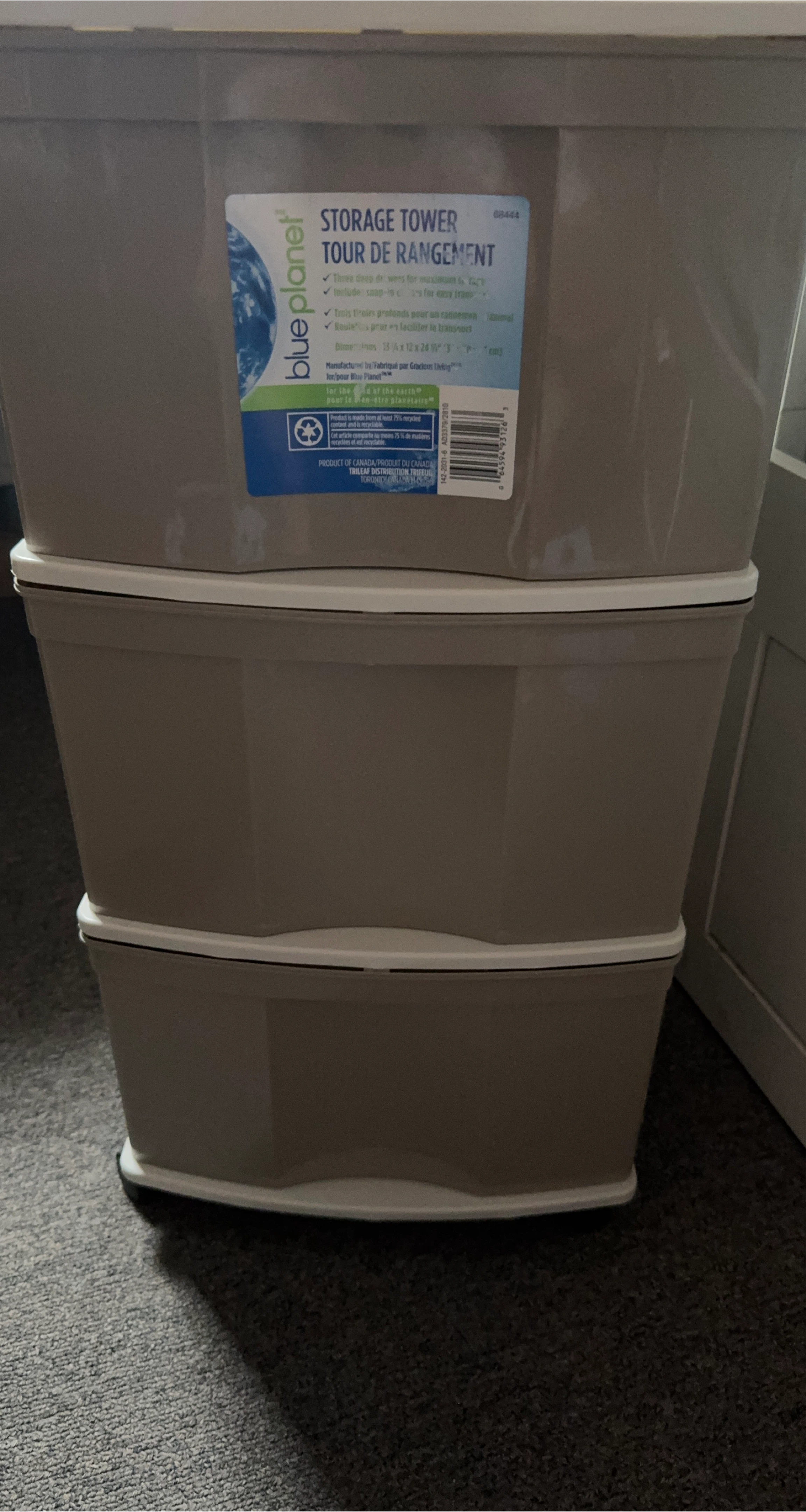 Blue Planet Storage Tower with 3 Drawers