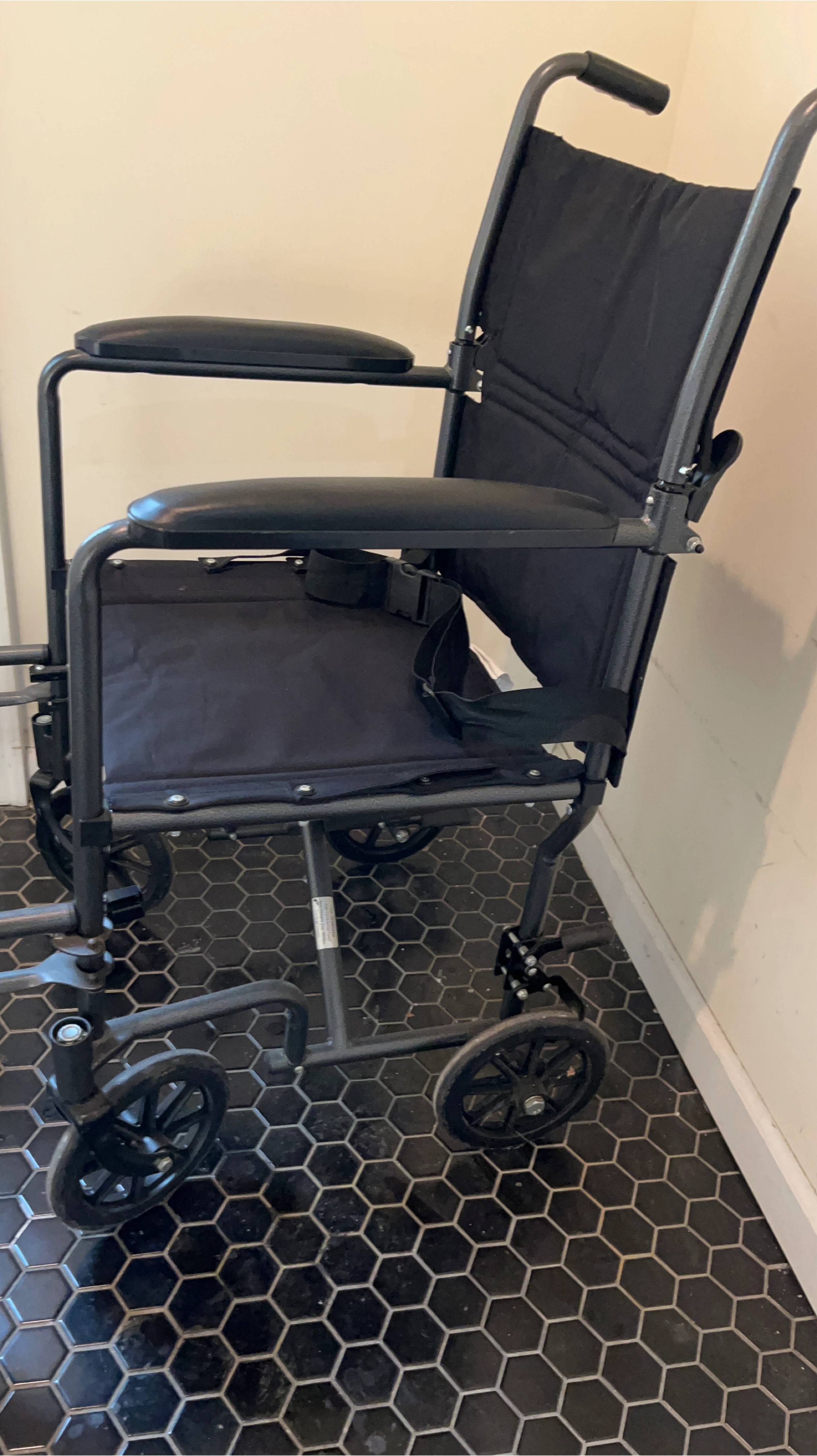 Black Lightweight Transport Wheelchair