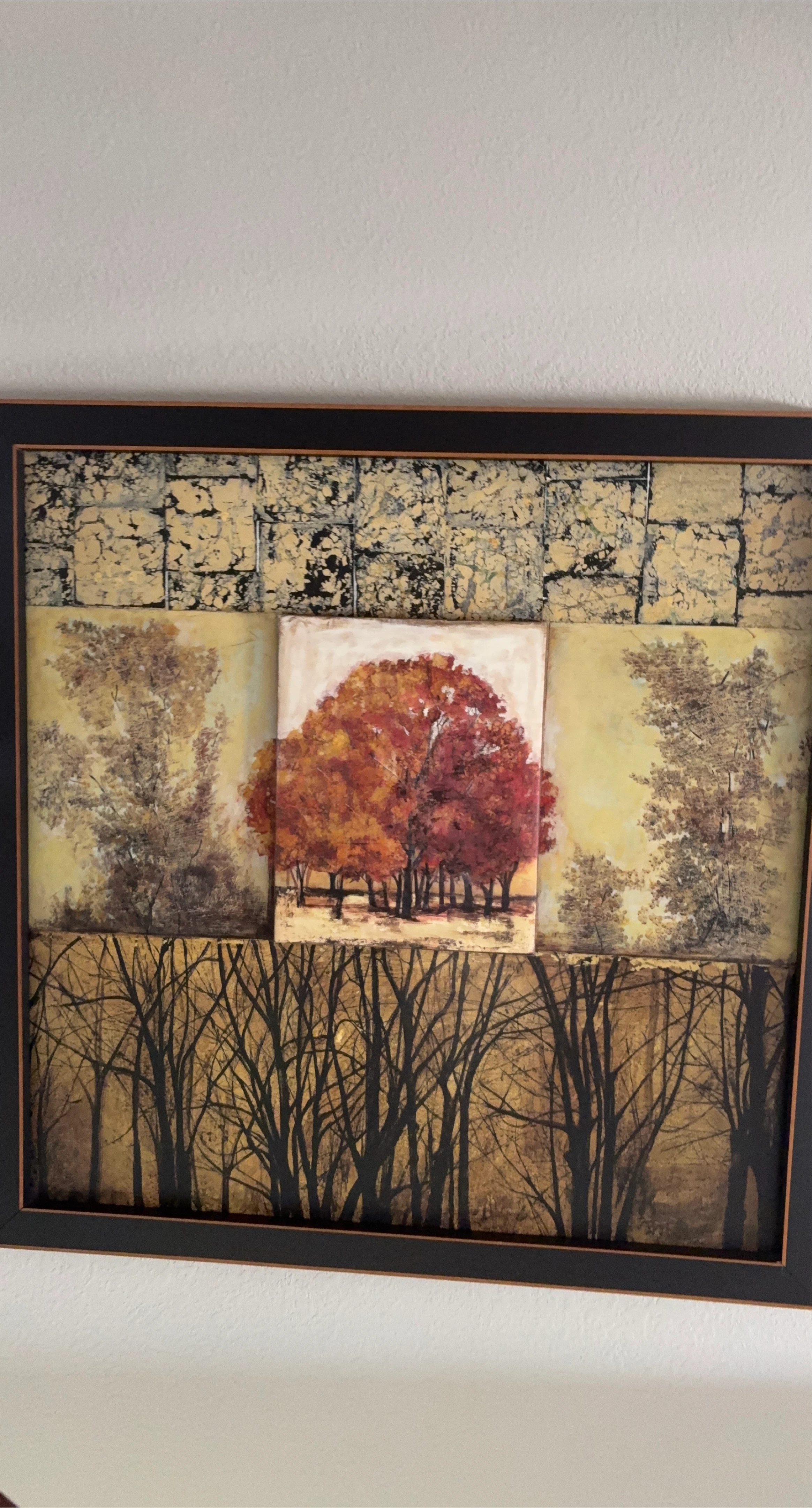 Framed Wall Art - Autumn Trees Landscape