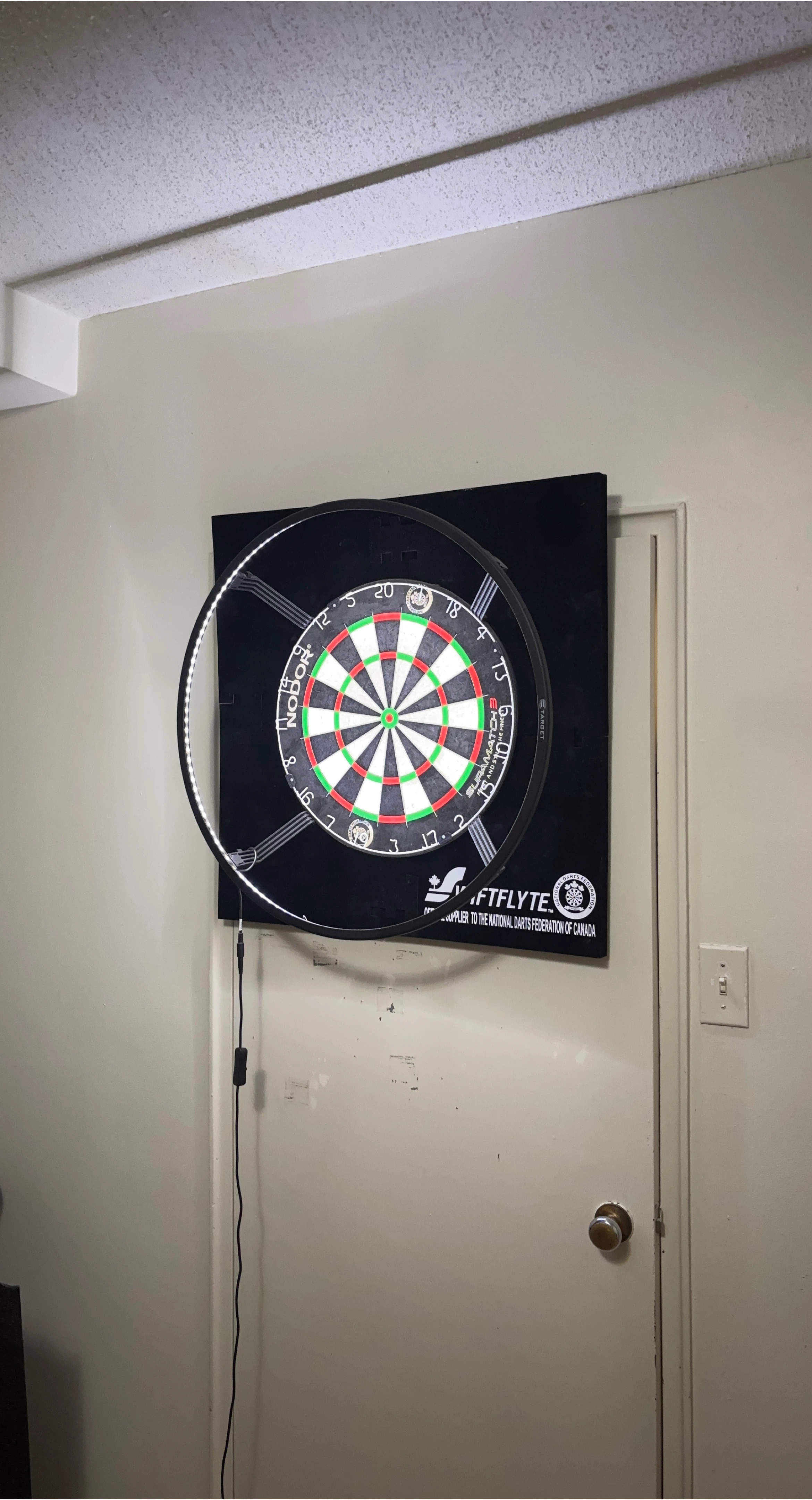 Nodor SupaMatch 3 Dartboard with LED Lighting and Backboard