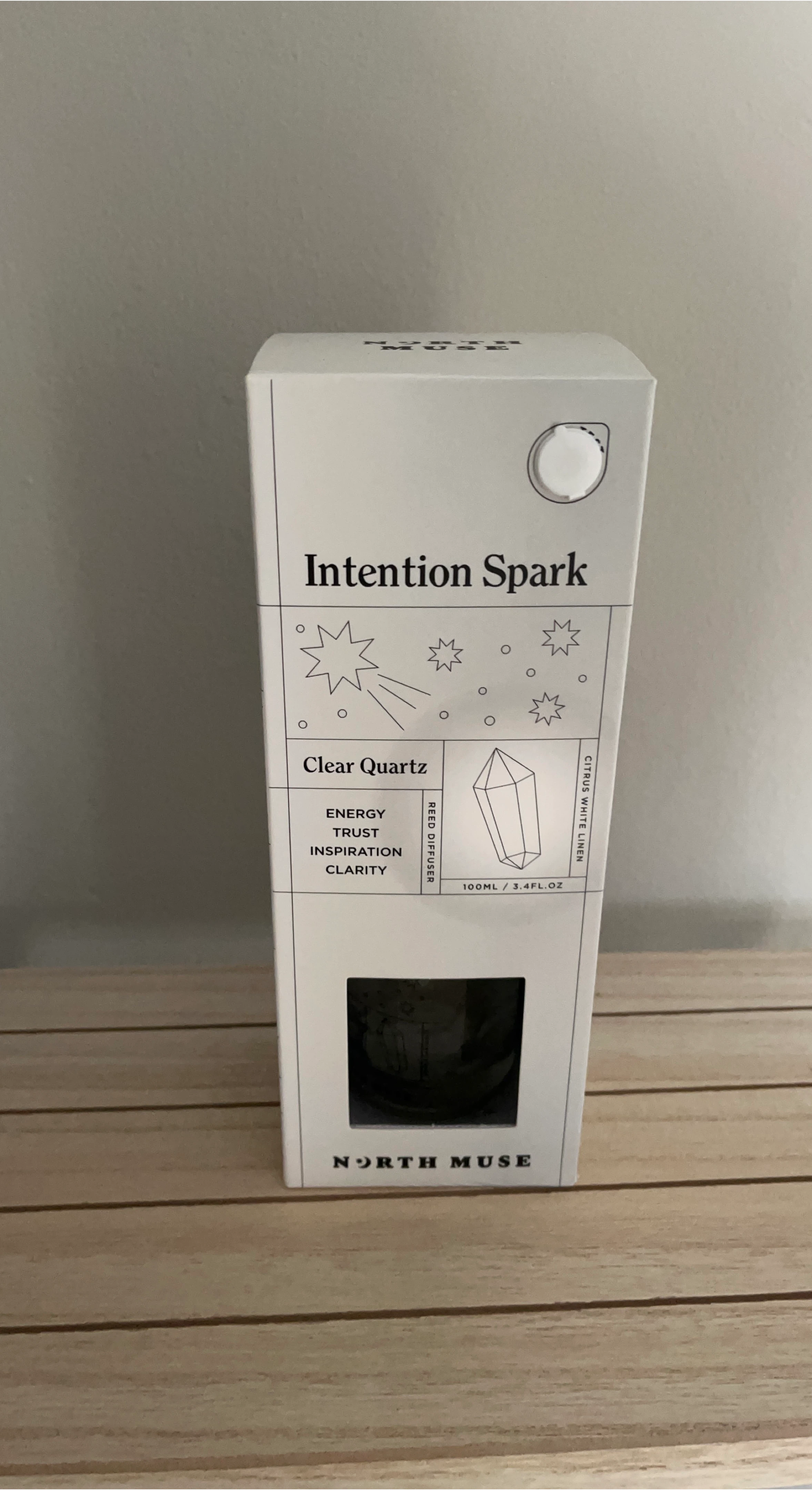North Muse Intention Spark Reed Diffuser - Clear Quartz
