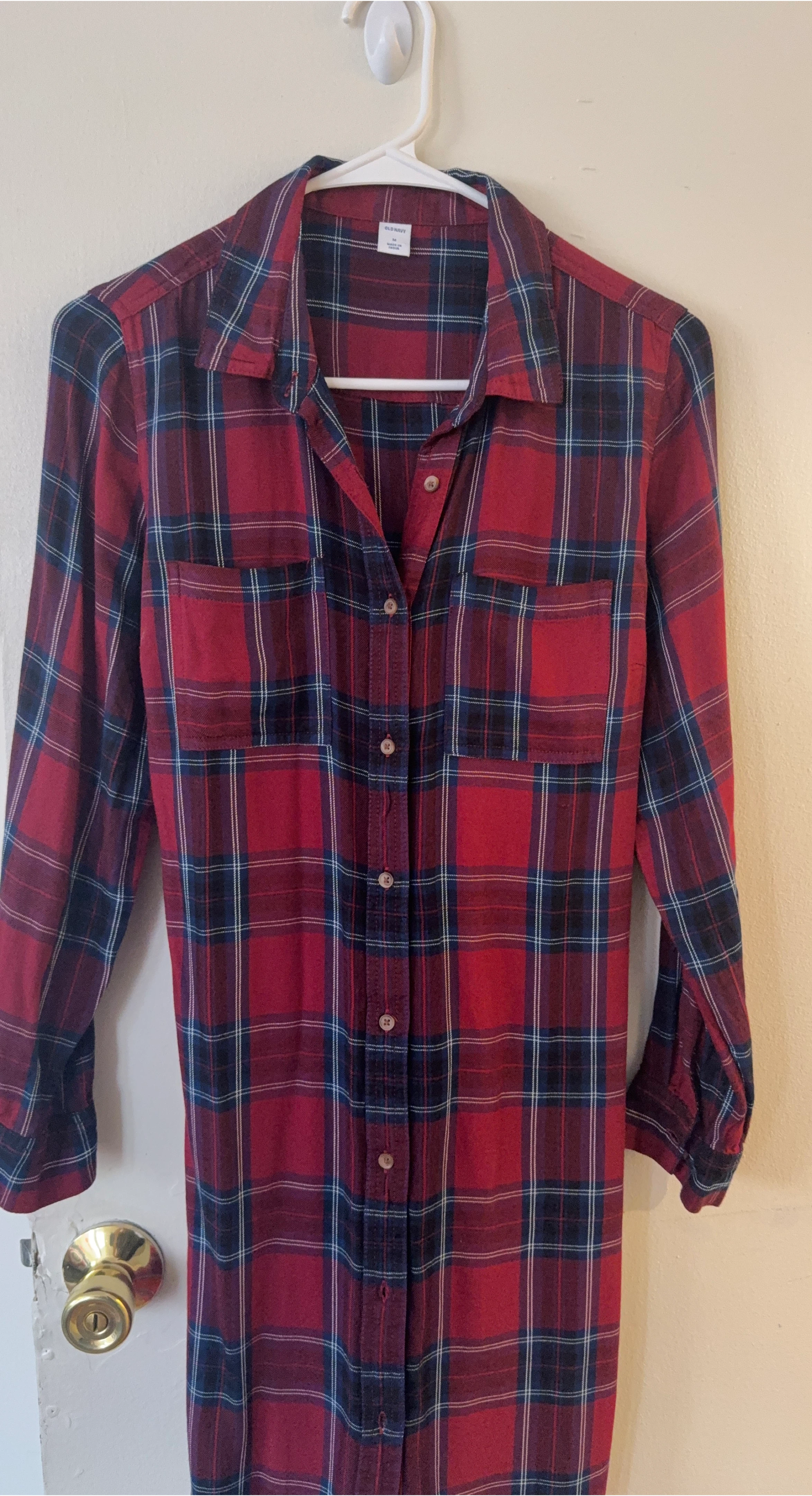 Old Navy Plaid Flannel Shirt Dress