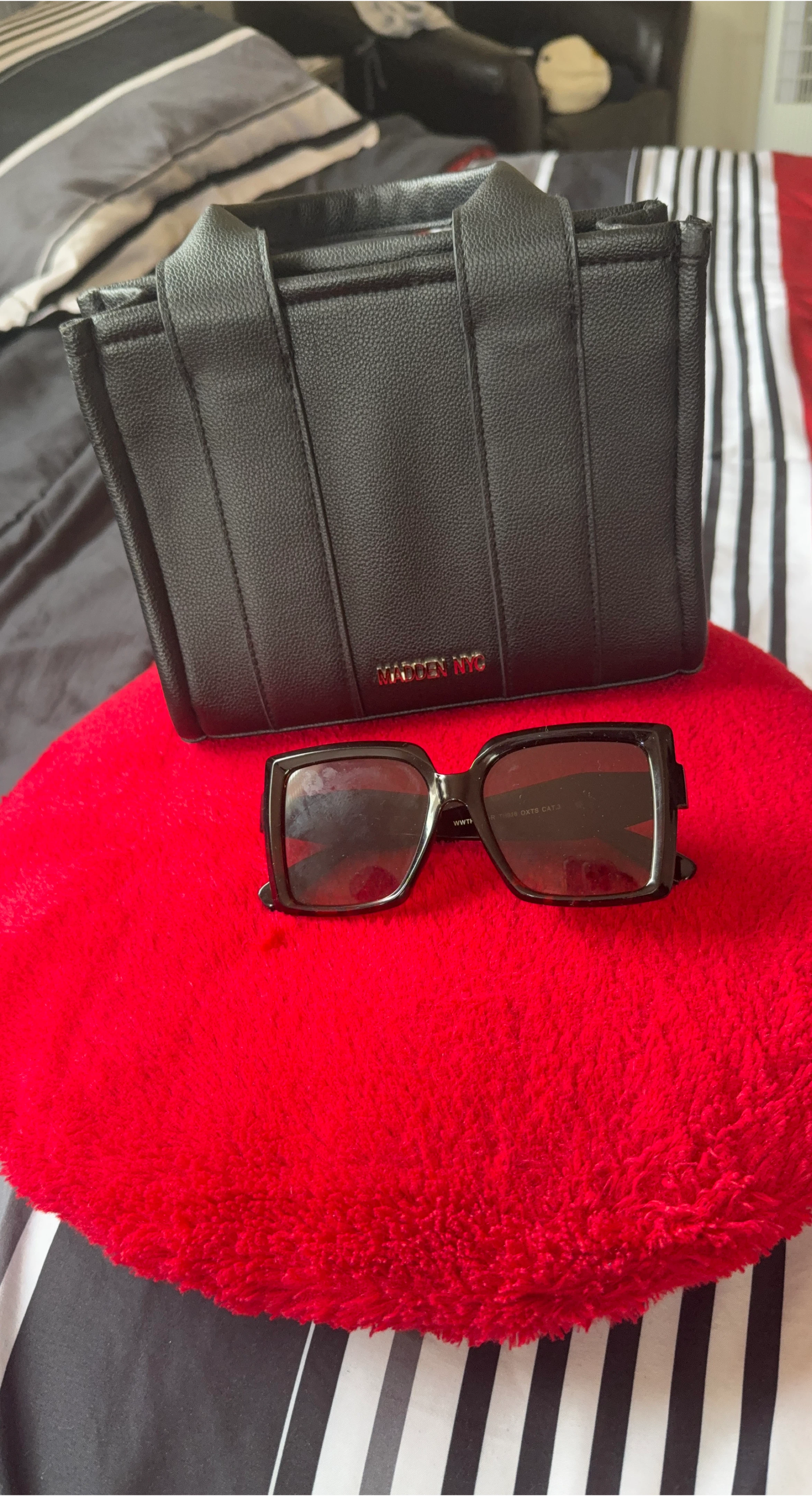 Black Madden NYC Tote Bag and Sunglasses
