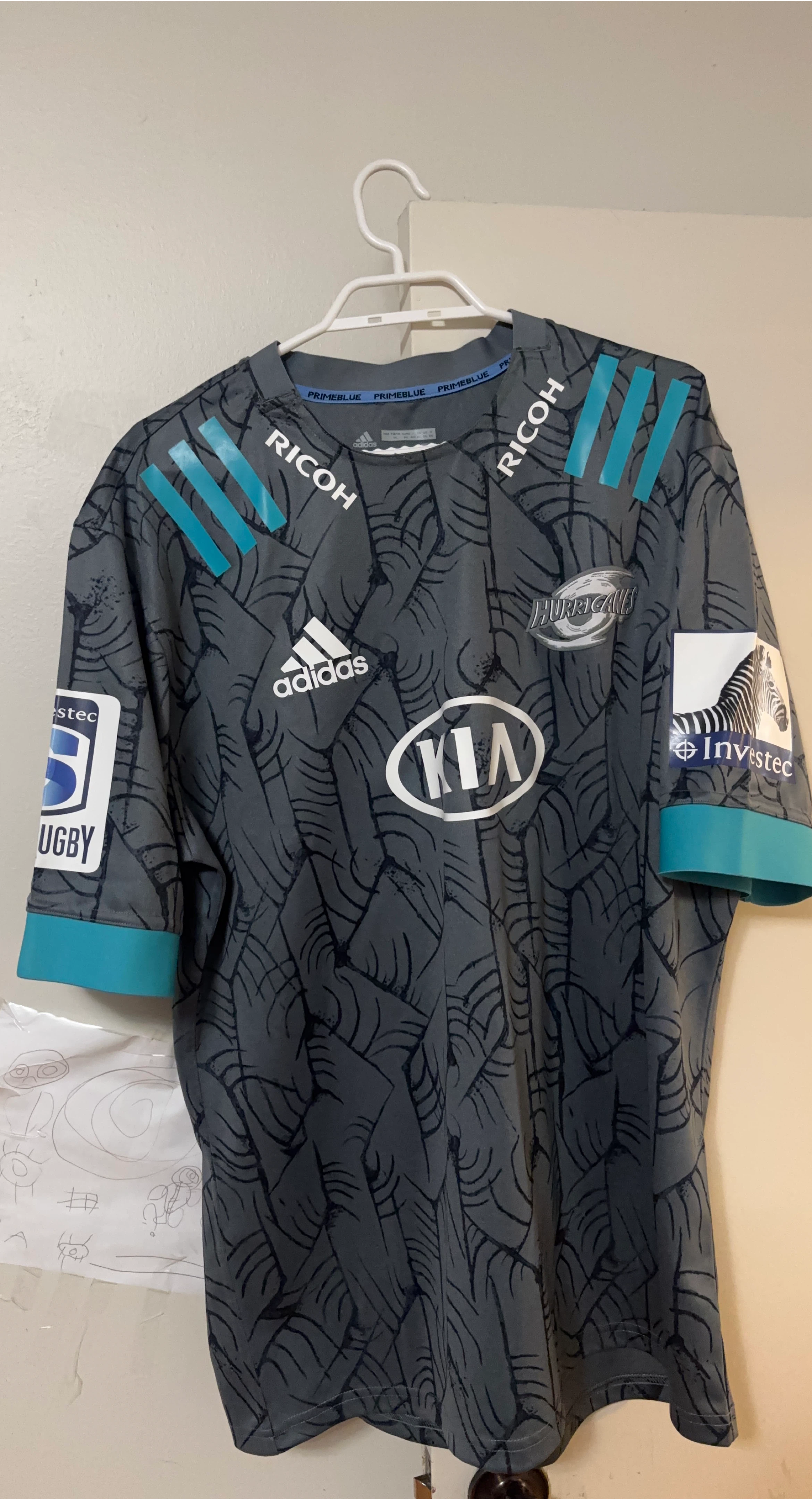 Adidas Hurricanes Primeblue Rugby Jersey 3XL