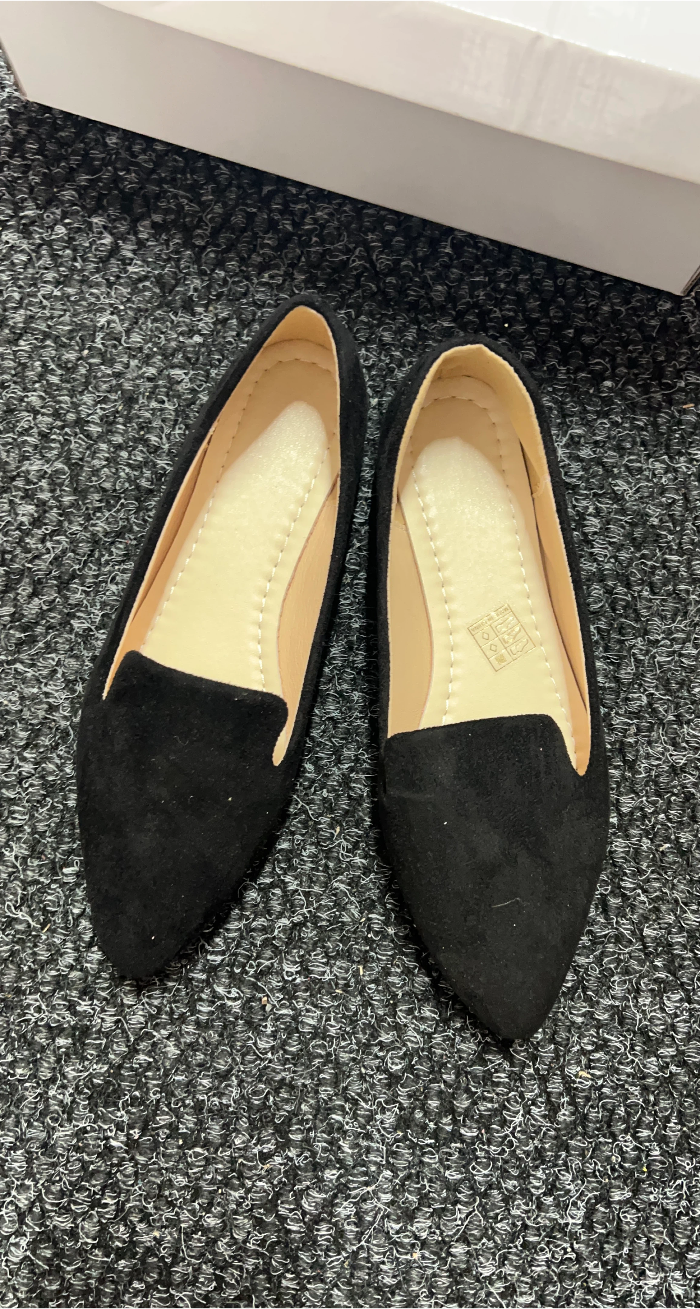 Black Suede Pointed Toe Flats