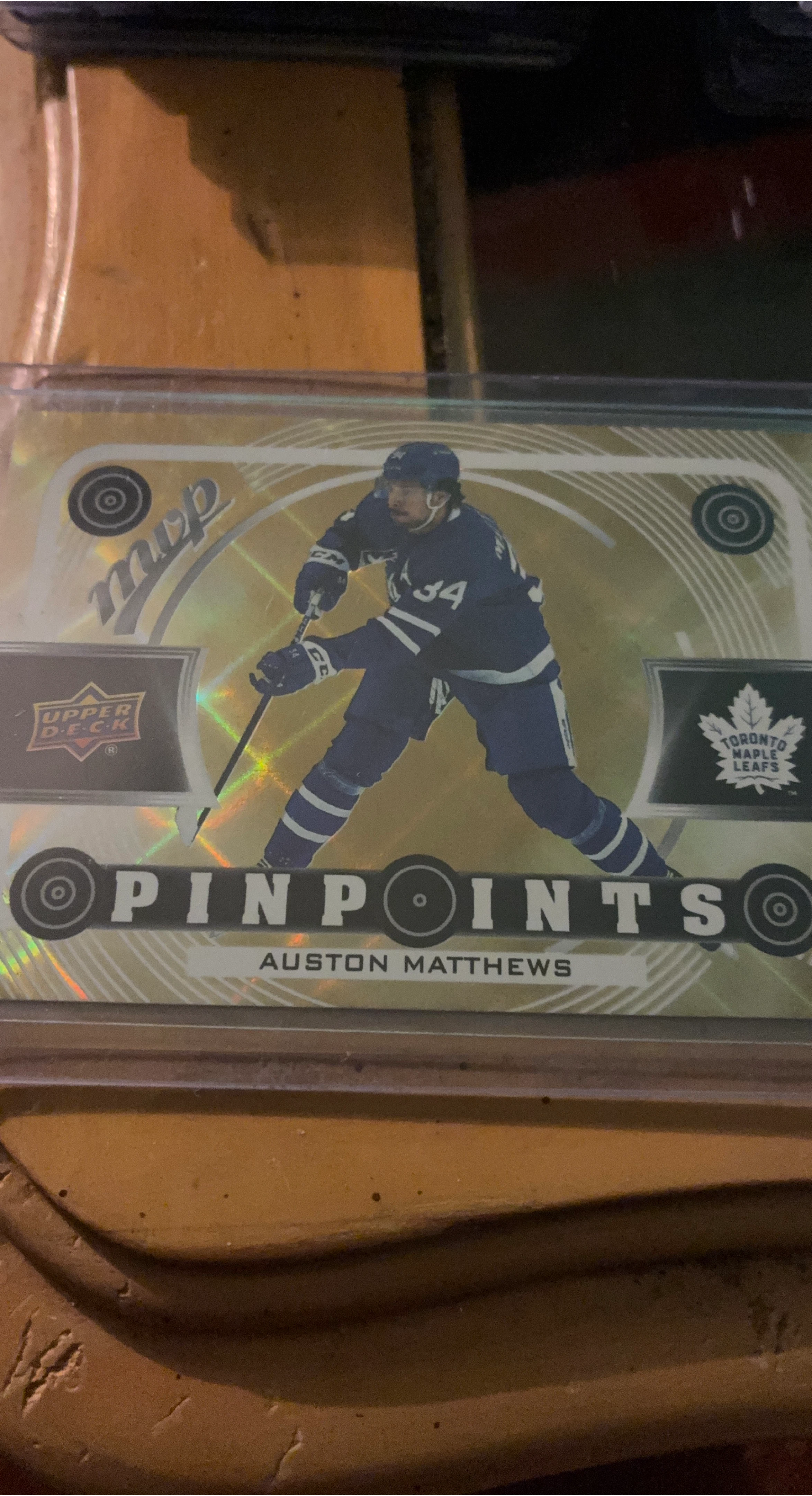 Upper Deck MVP Pinpoints Auston Matthews Hockey Card