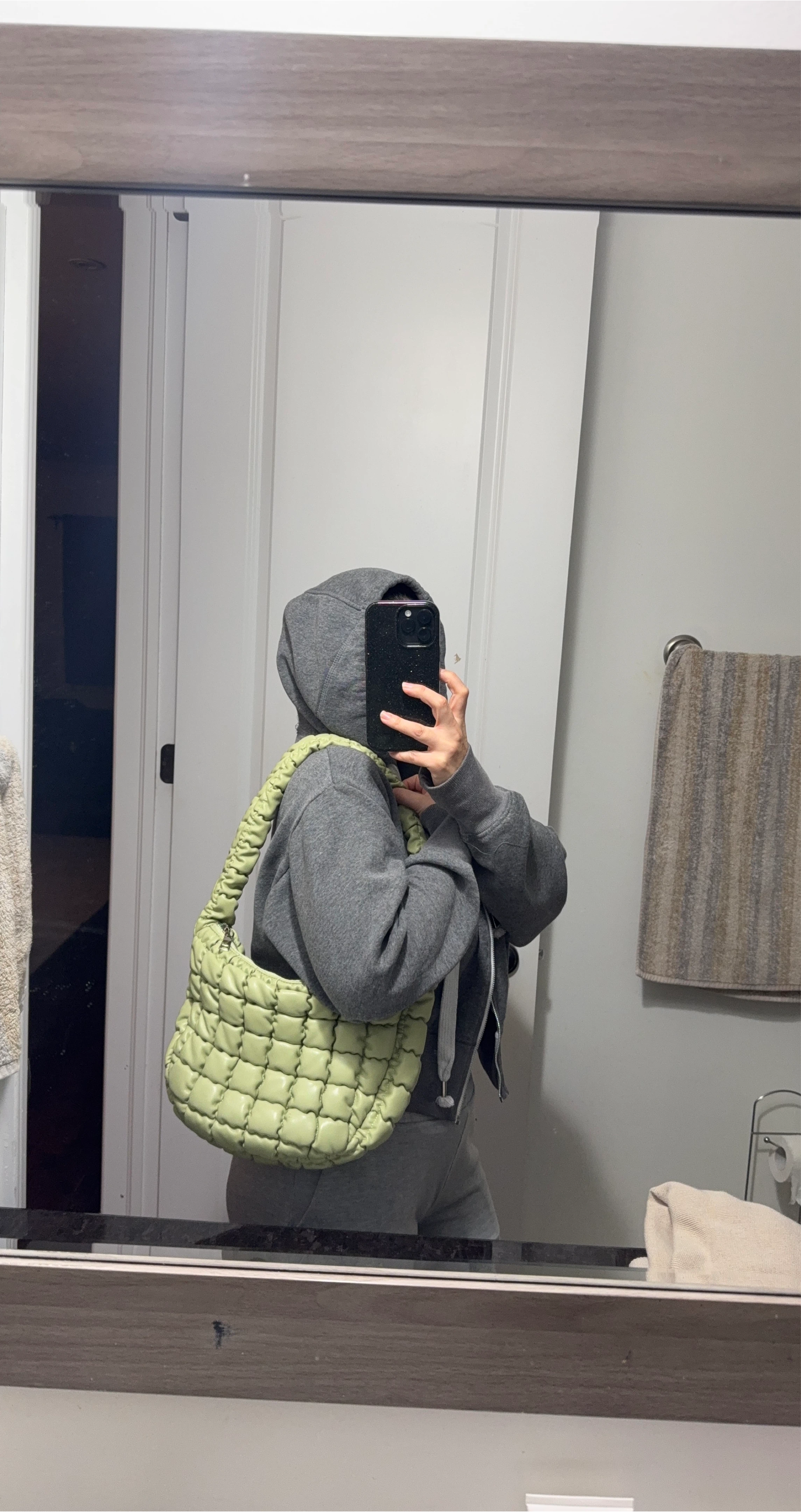 Light Green Puffy Shoulder Bag