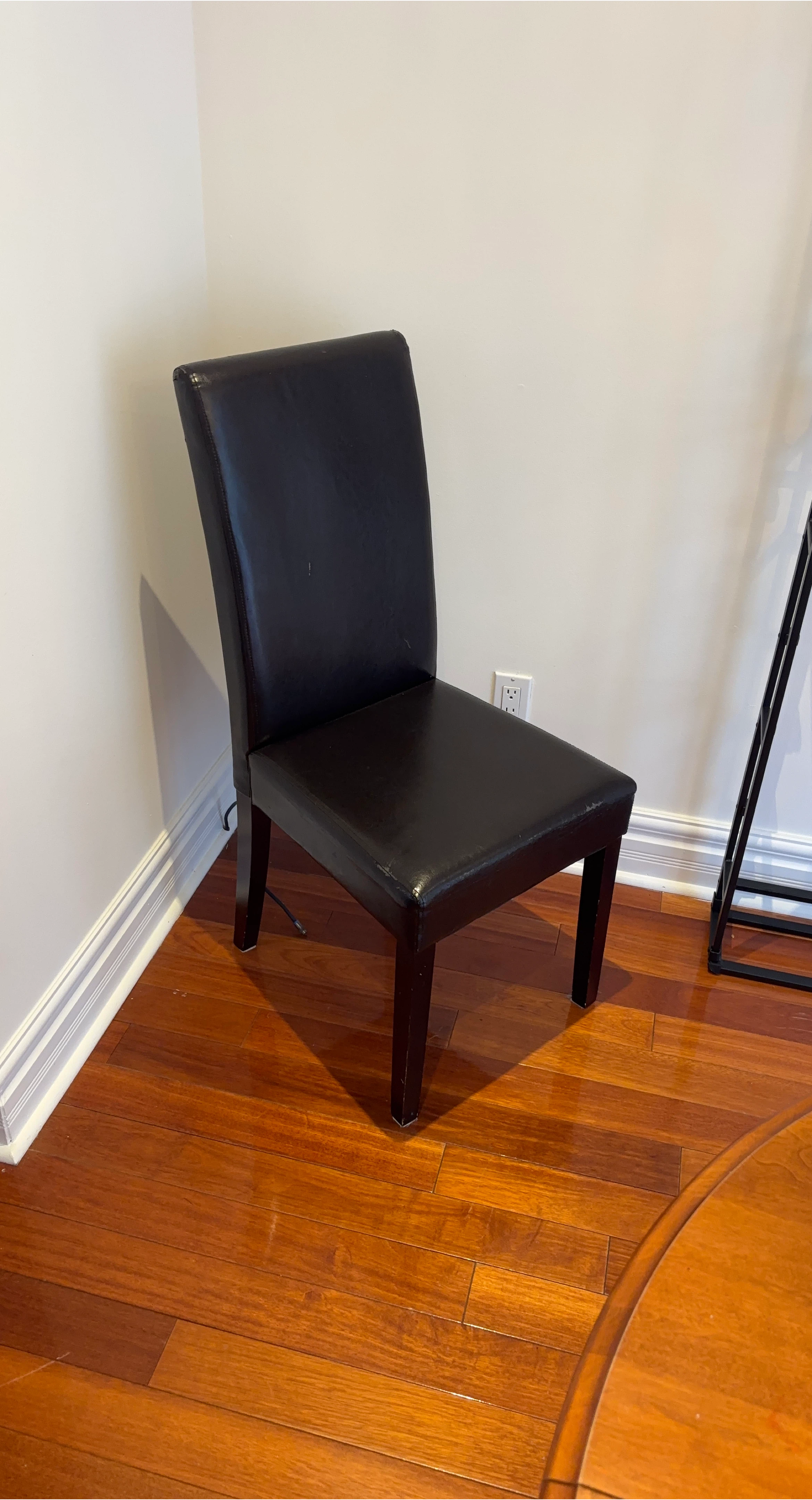 Dark Brown Faux Leather Dining Chair