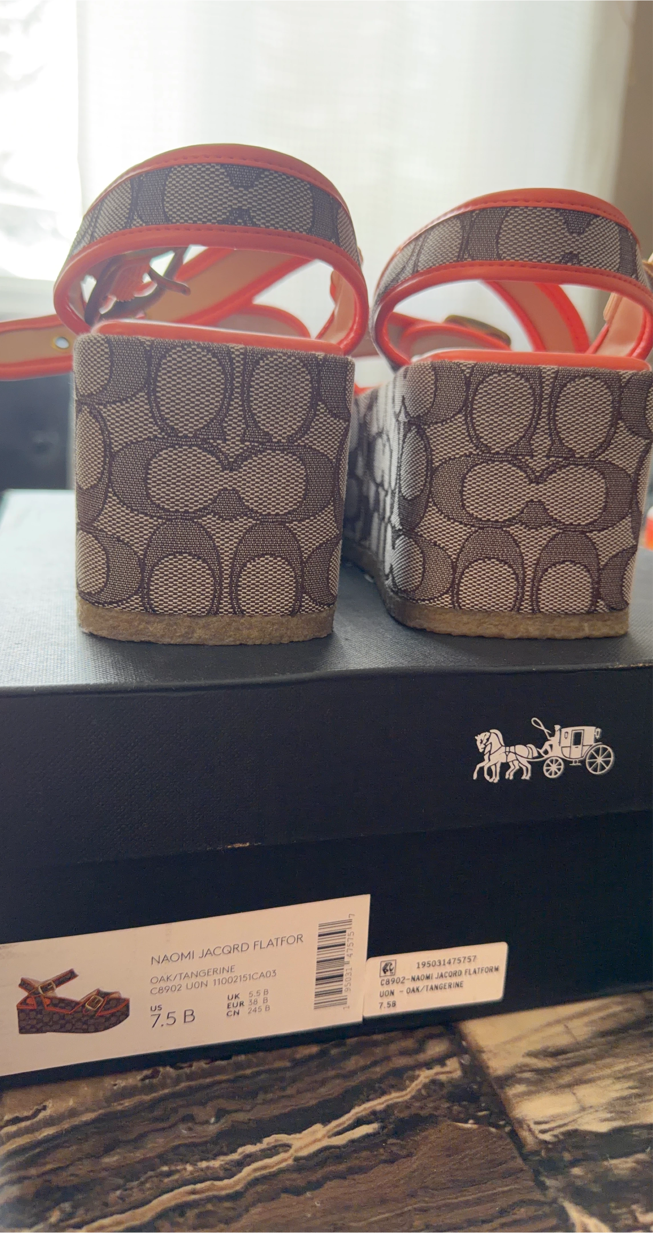 Coach Naomi Jacquard Platform Sandals - US 7.5B