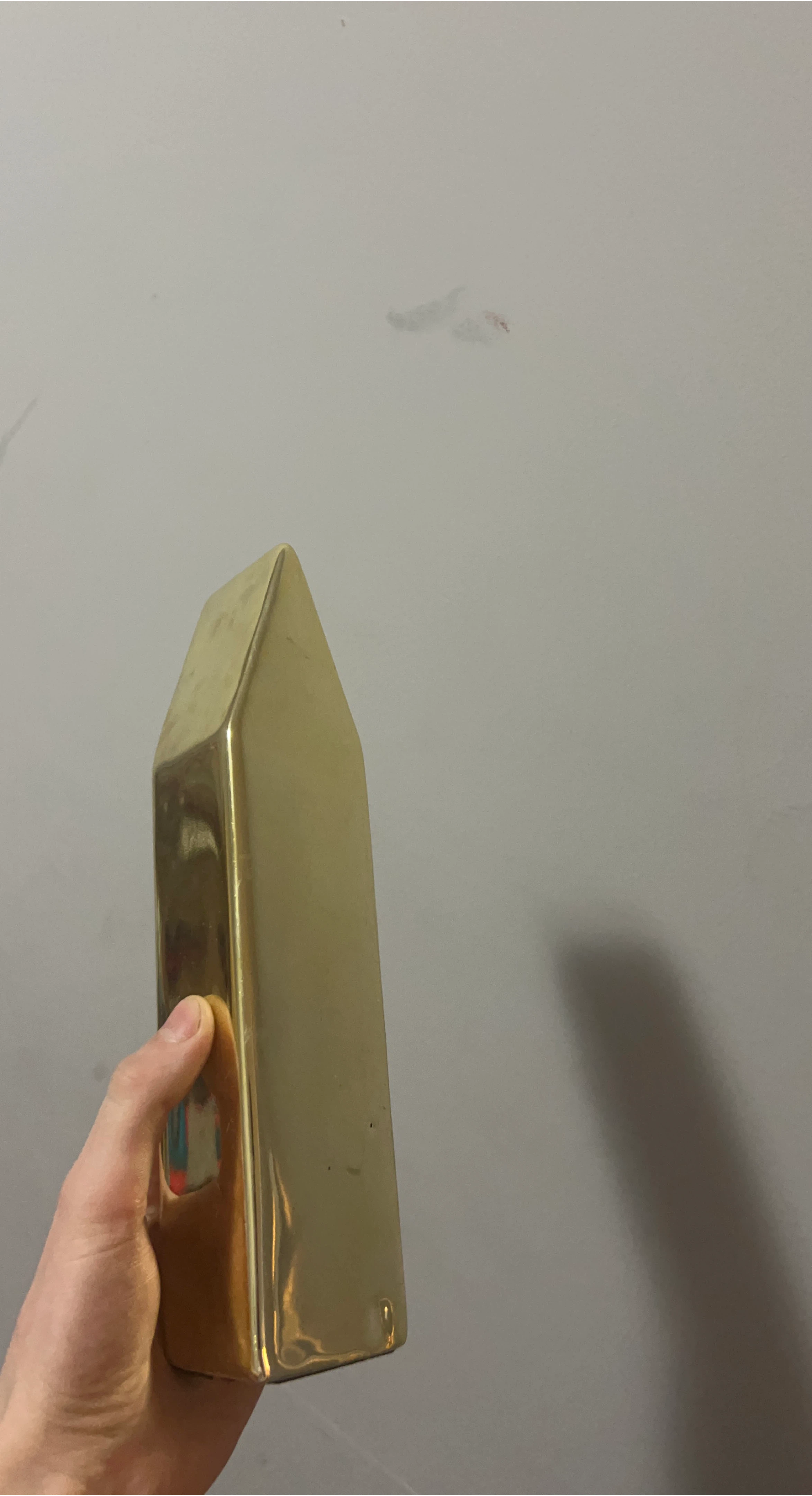 Gold-coloured Prism Paperweight