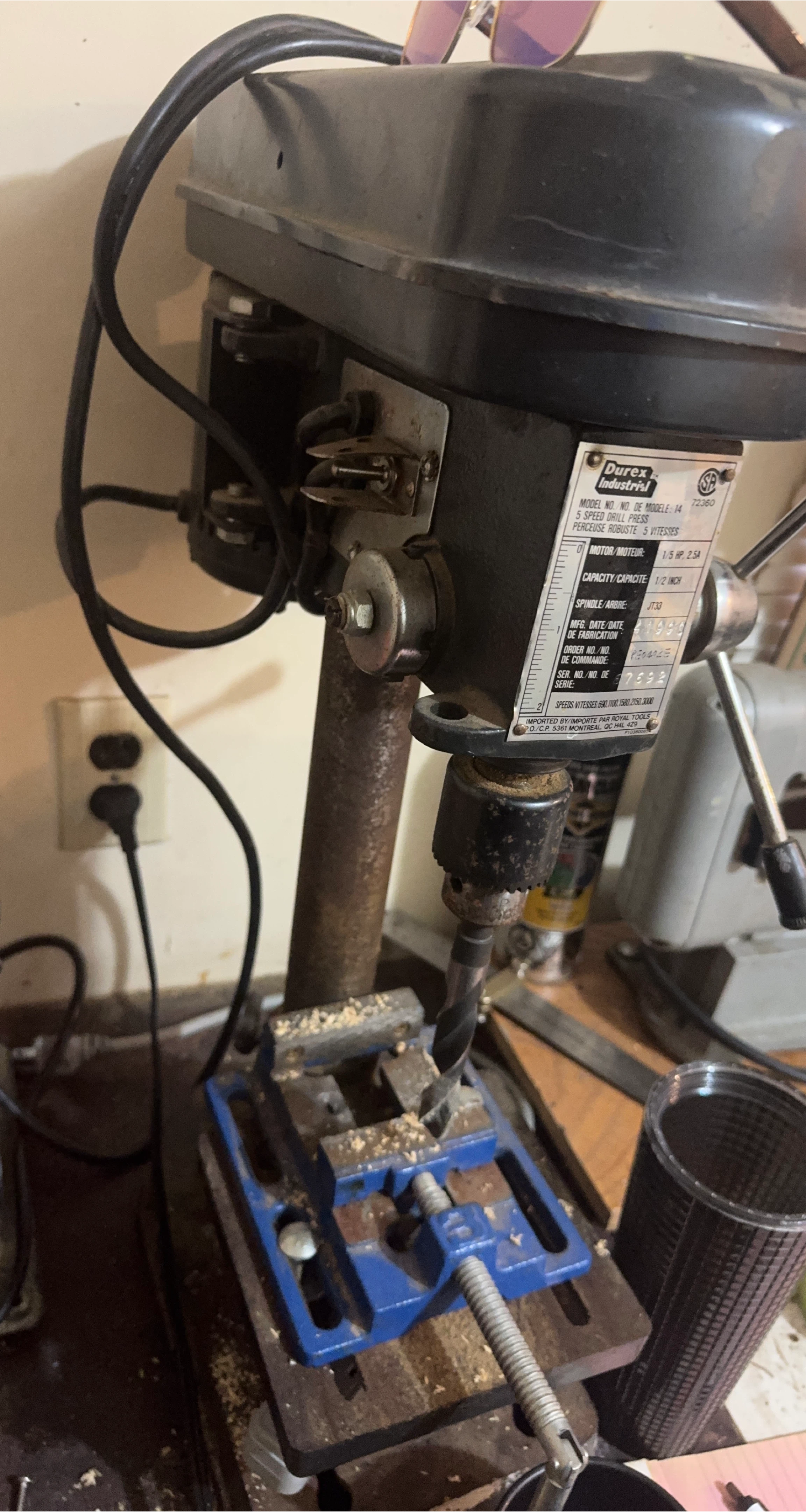 Durex Industrial 5-Speed Drill Press
