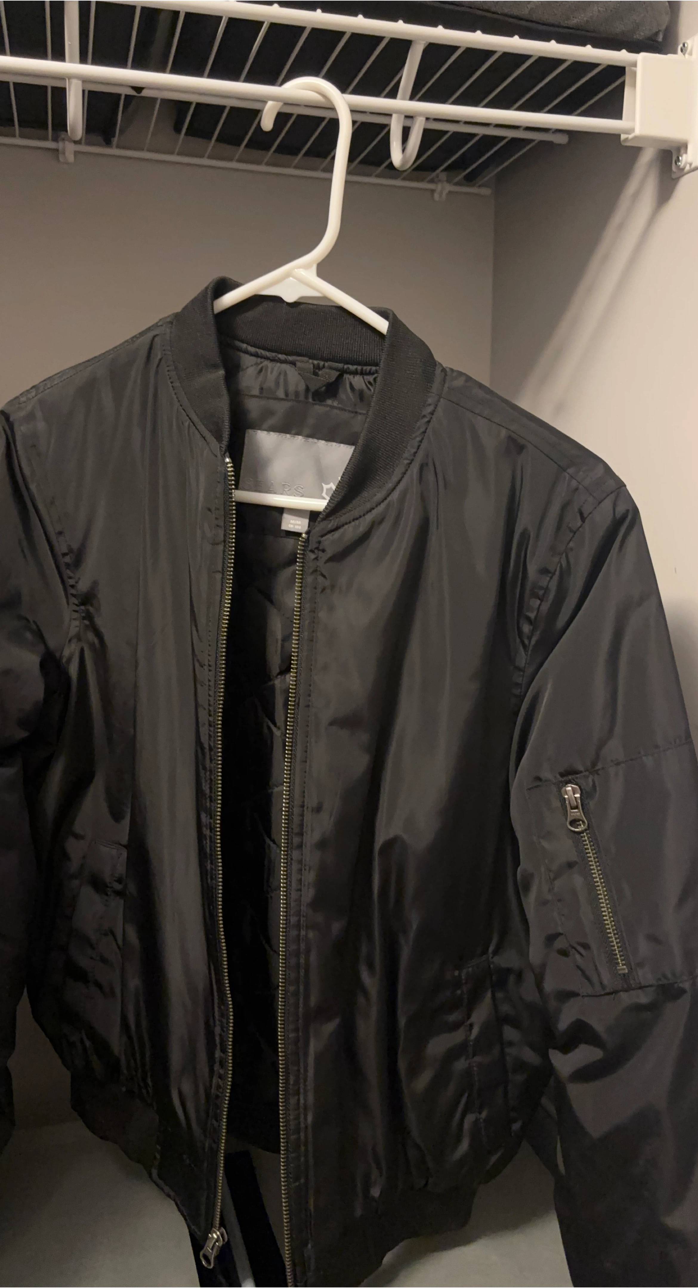 Black Bomber Jacket - Size Medium
