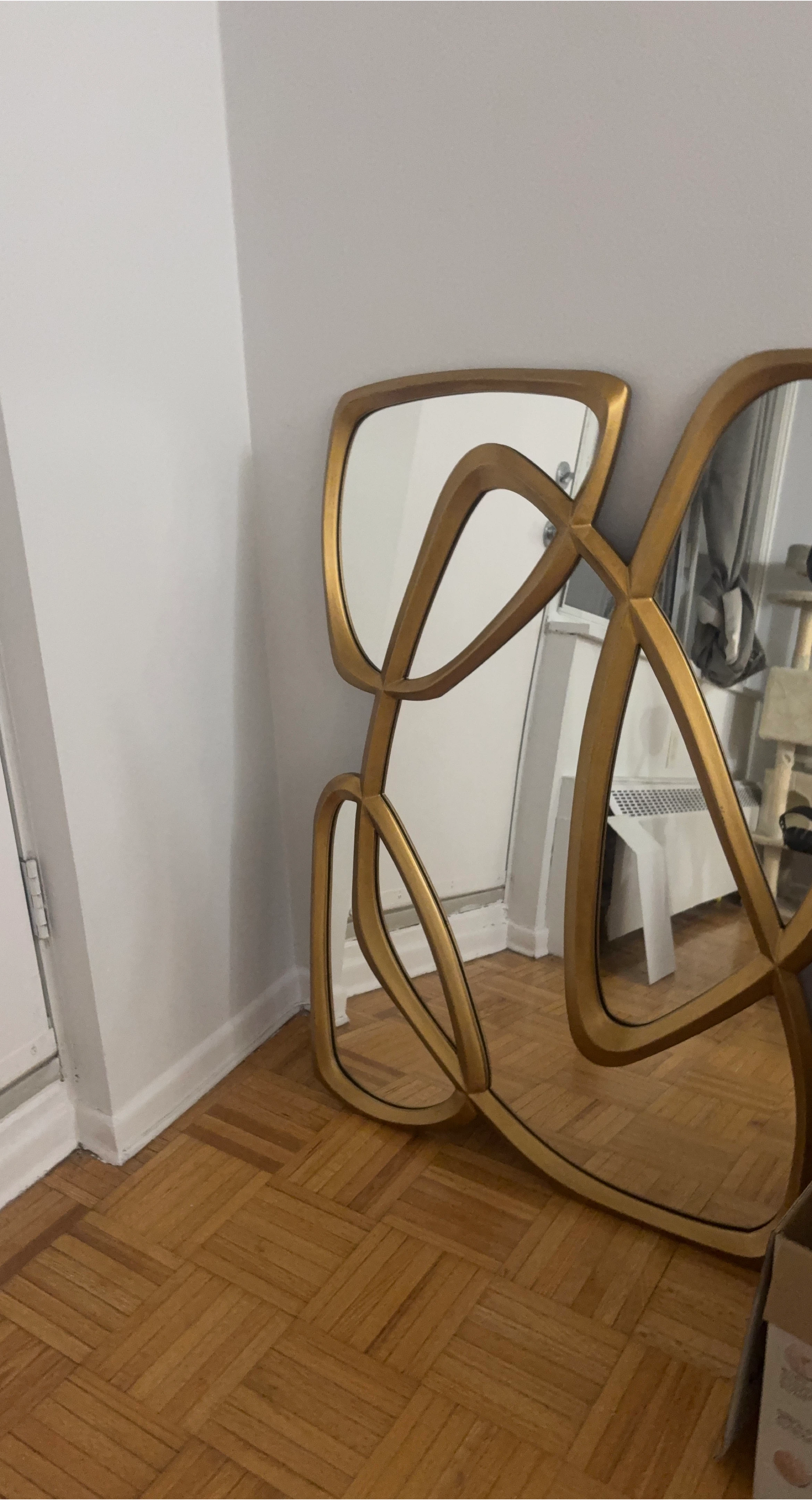 Gold Abstract Wall Mirror