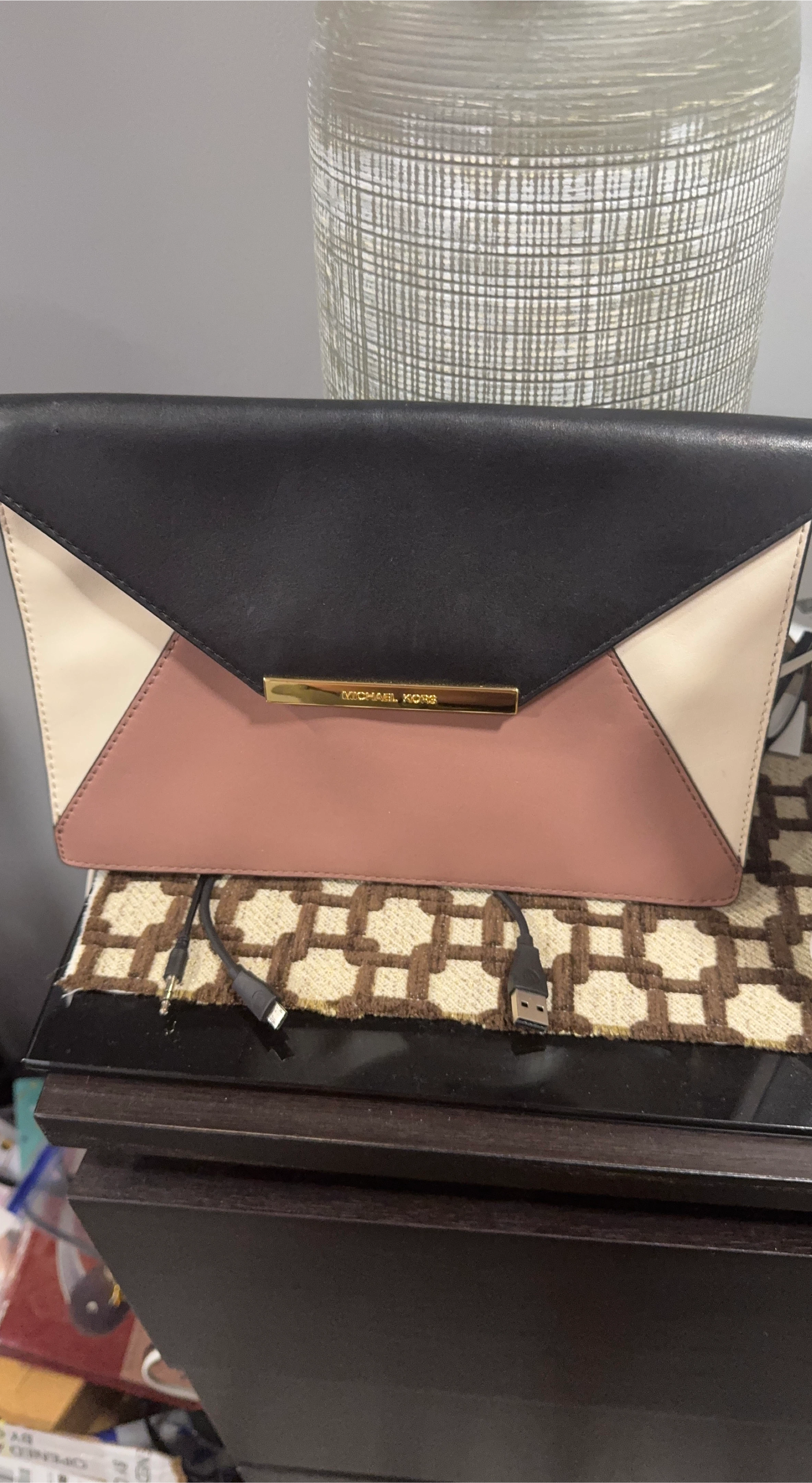 Michael Kors Colorblock Clutch with Chain