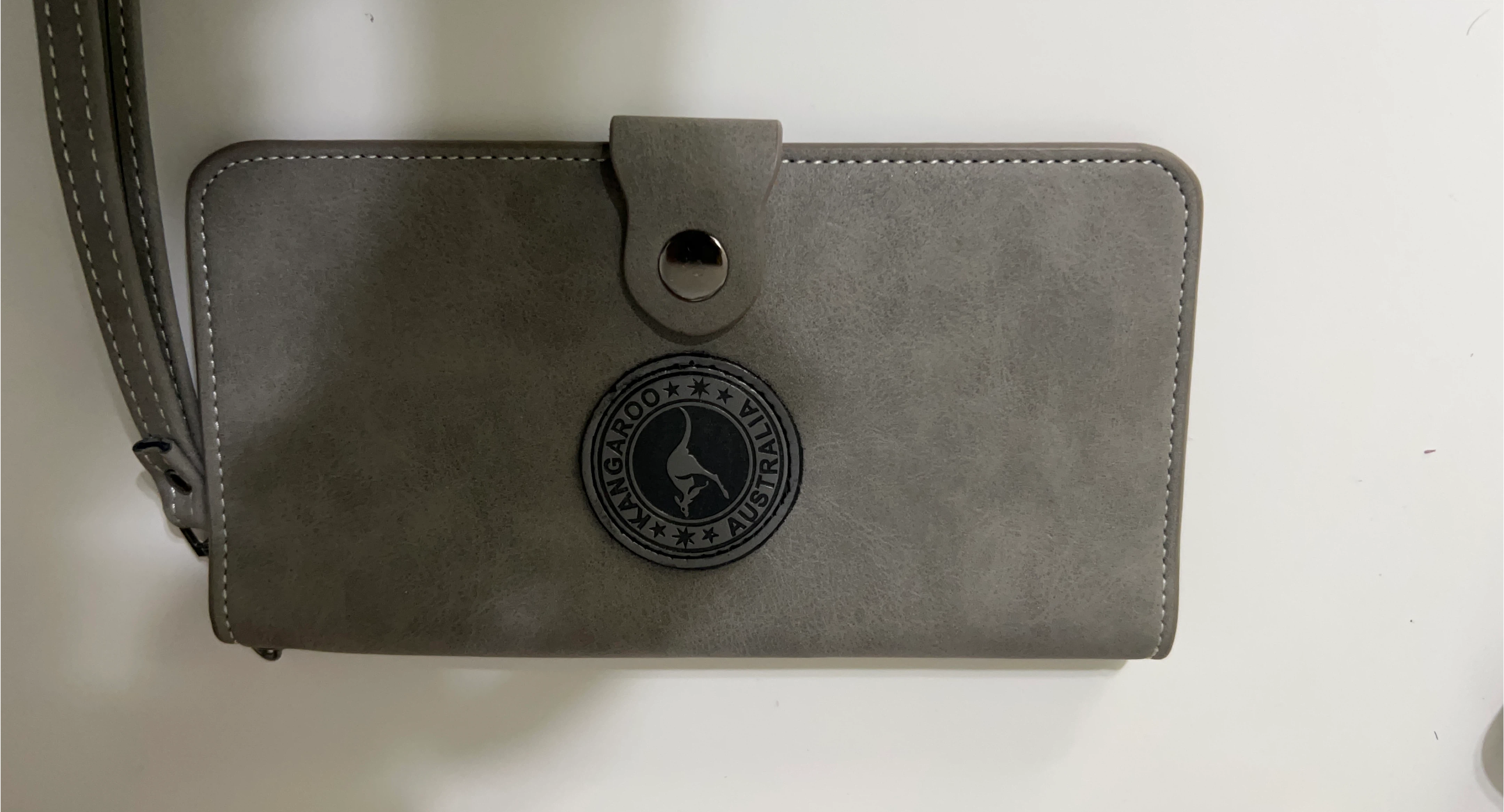 Kangaroo Australia Grey Clutch Wallet