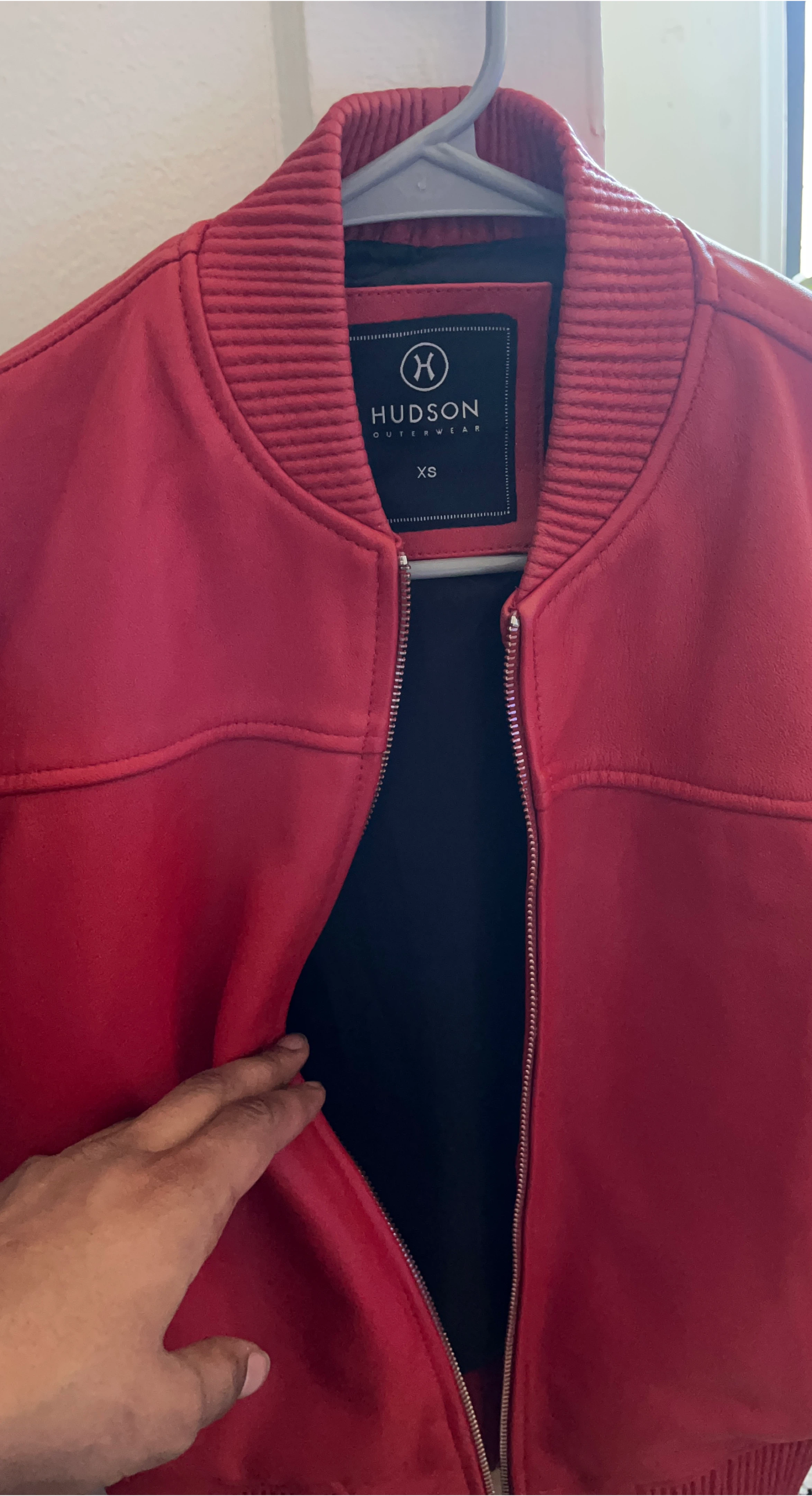 Hudson Outerwear Red Bomber Jacket - Size XS