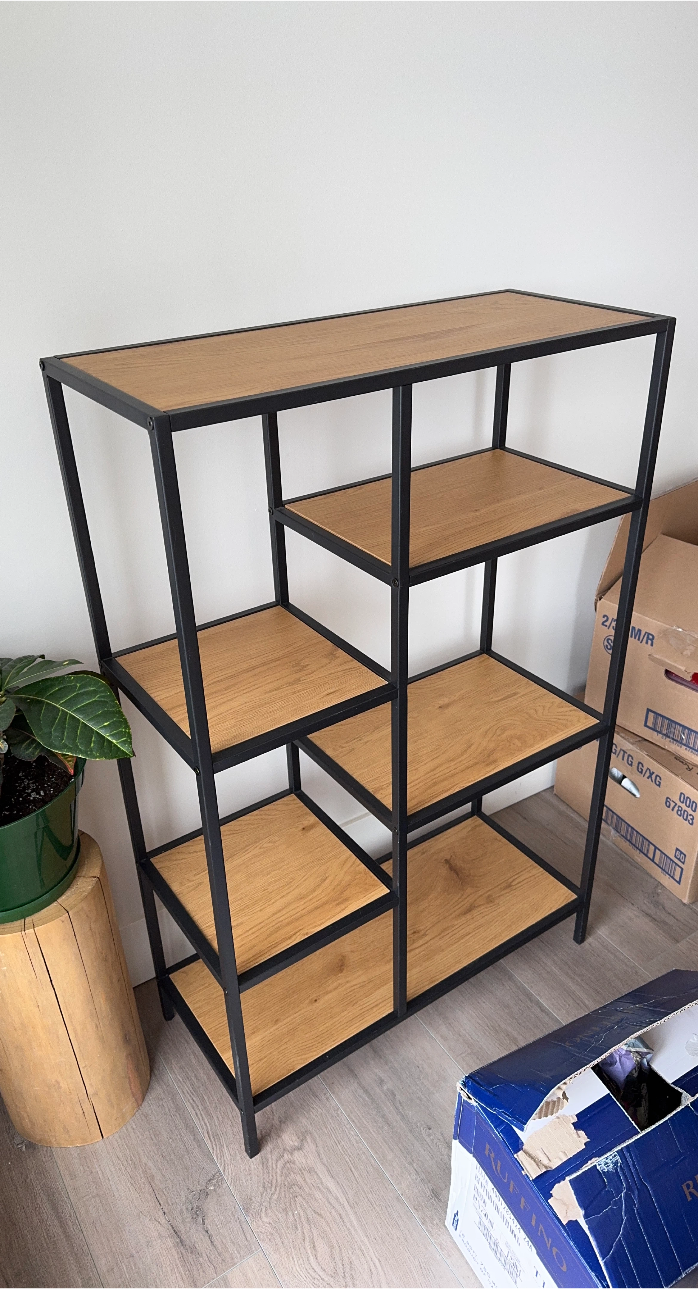 Wood and Metal Bookshelf