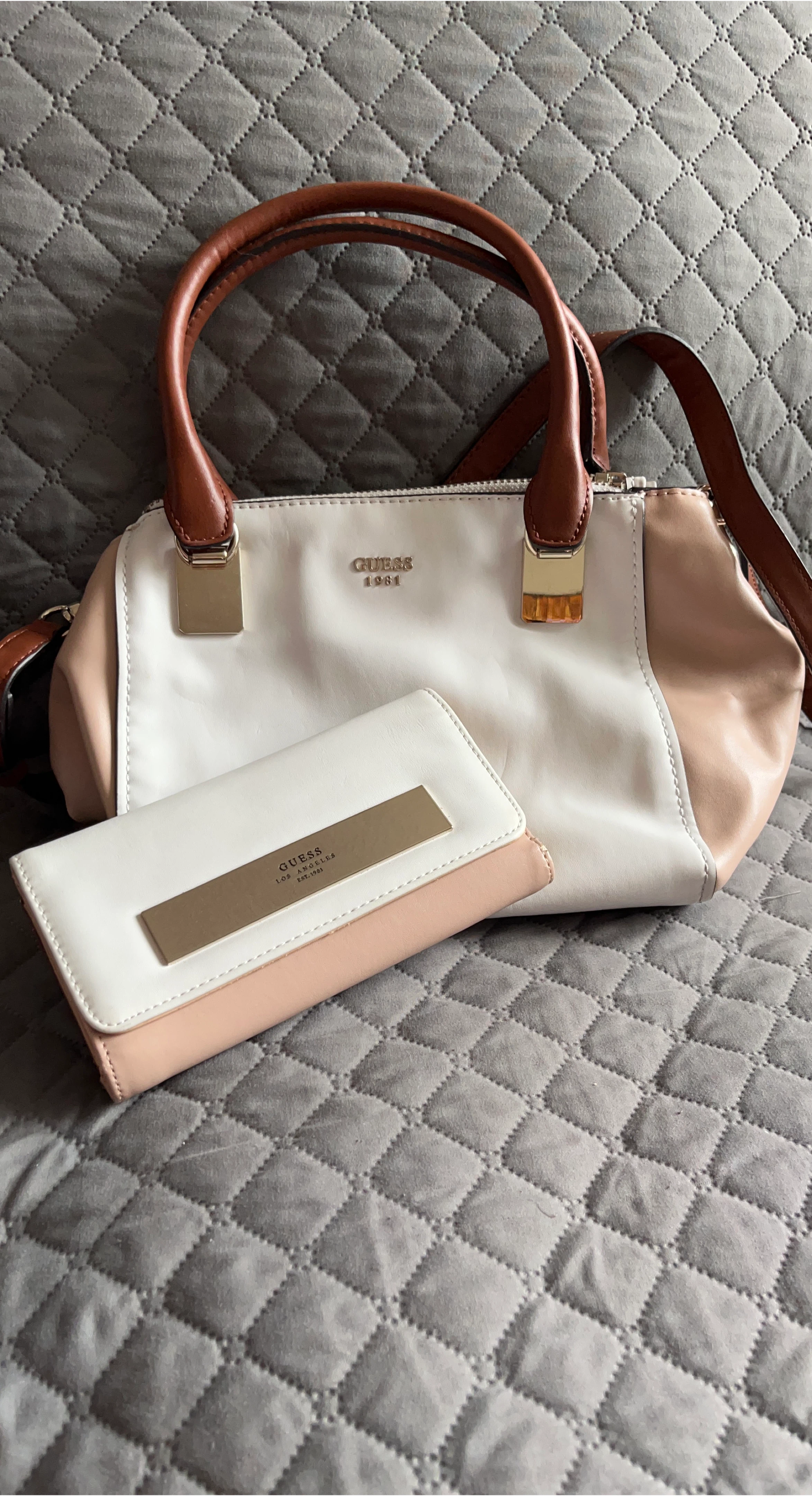 Guess Satchel Handbag and Wallet Set