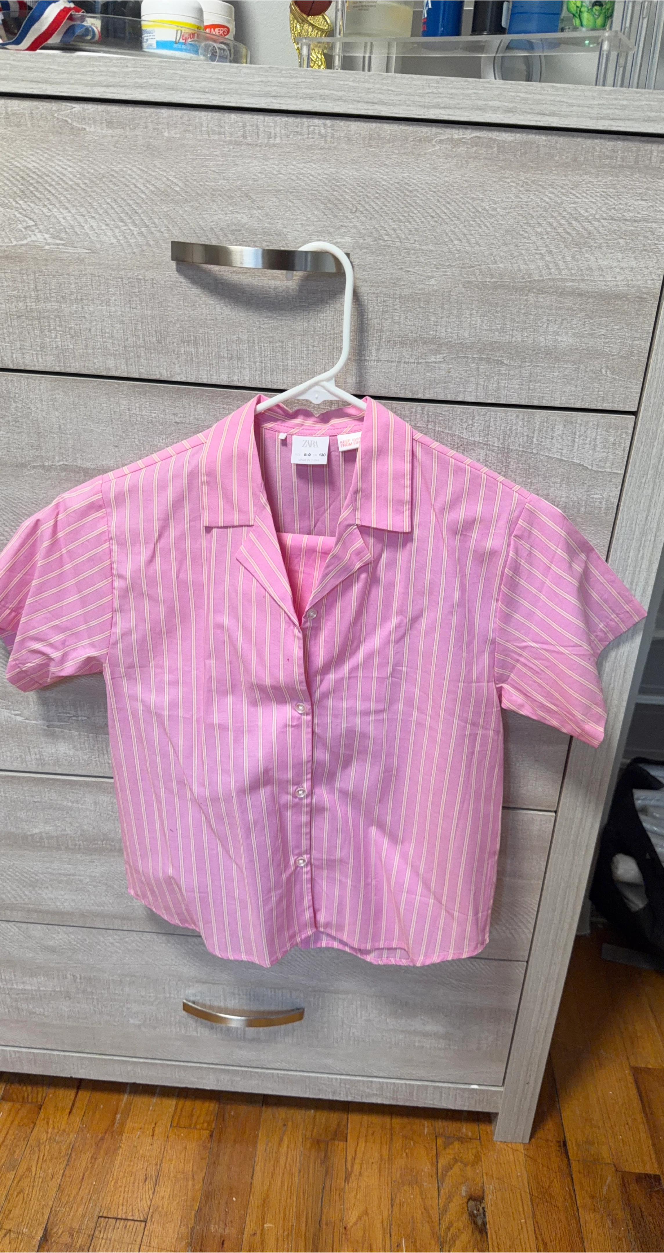 Zara Pink Striped Pajama Set