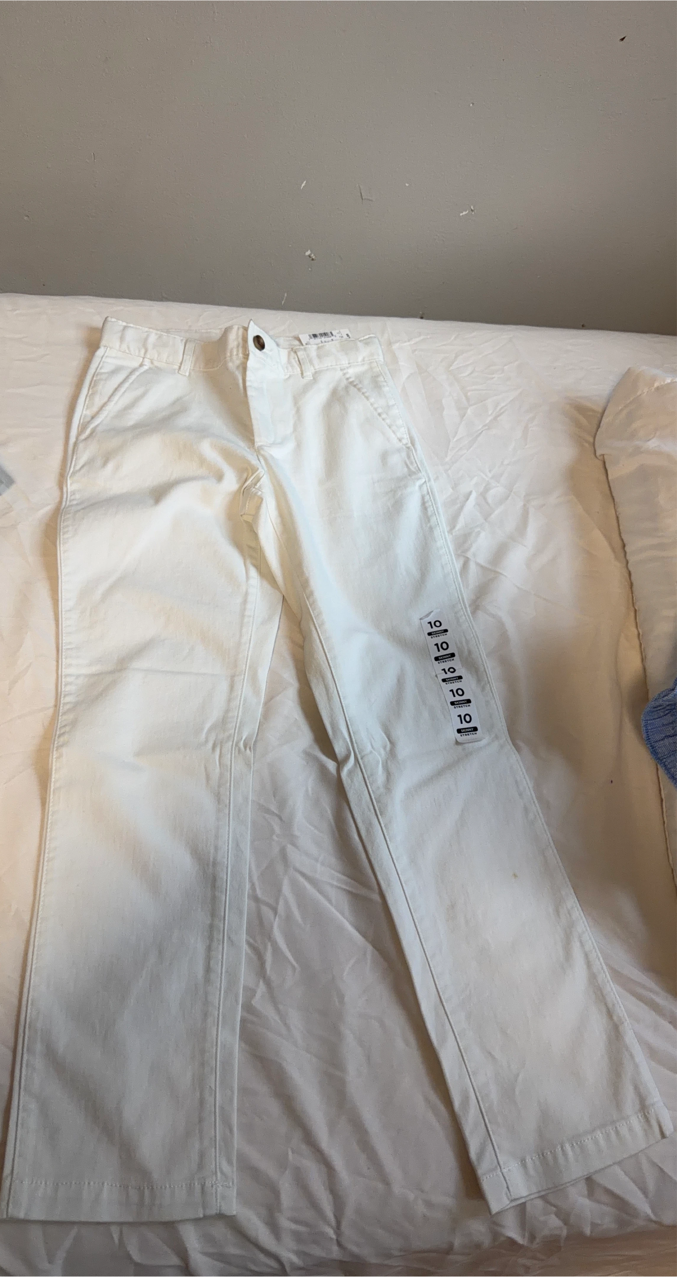 White Skinny Stretch Pants - Size 10